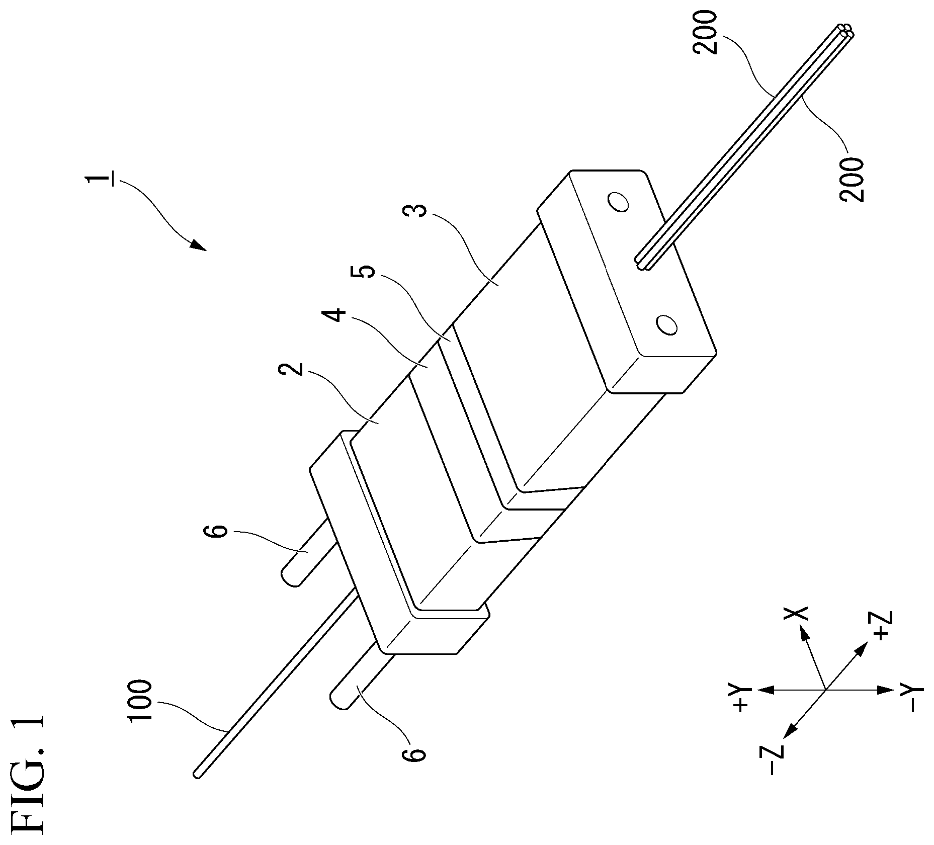 Patent US12339501 — Optical connection component and connector assembly — Figure 1