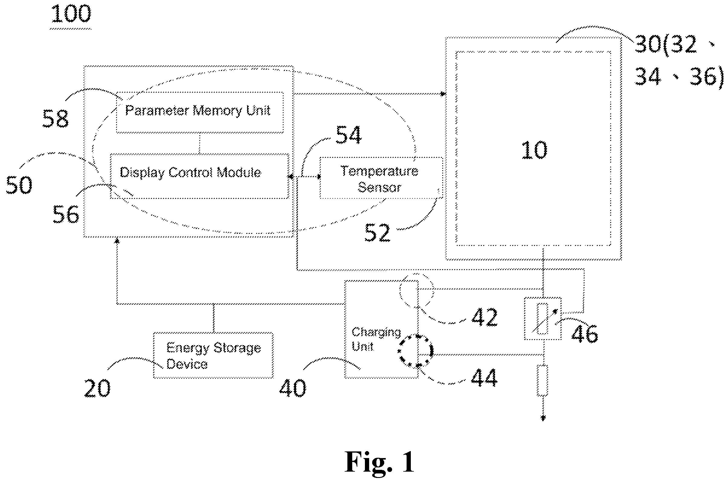 Patent US12339554 Figure 1 – Self-powered cholesteric liquid crystal display device and maximum power tracking method