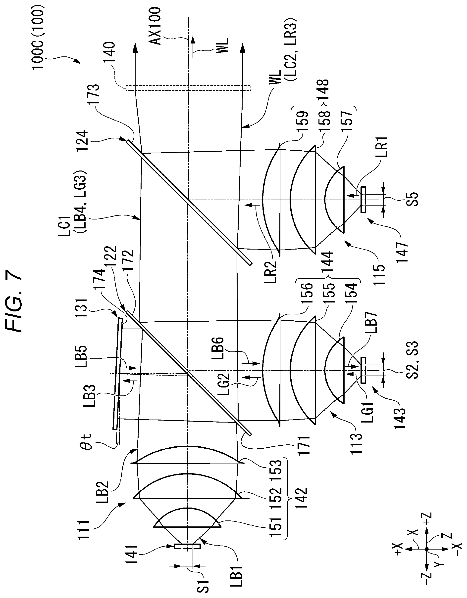 Patent US12339573 Figure 7 – Light source device and projector