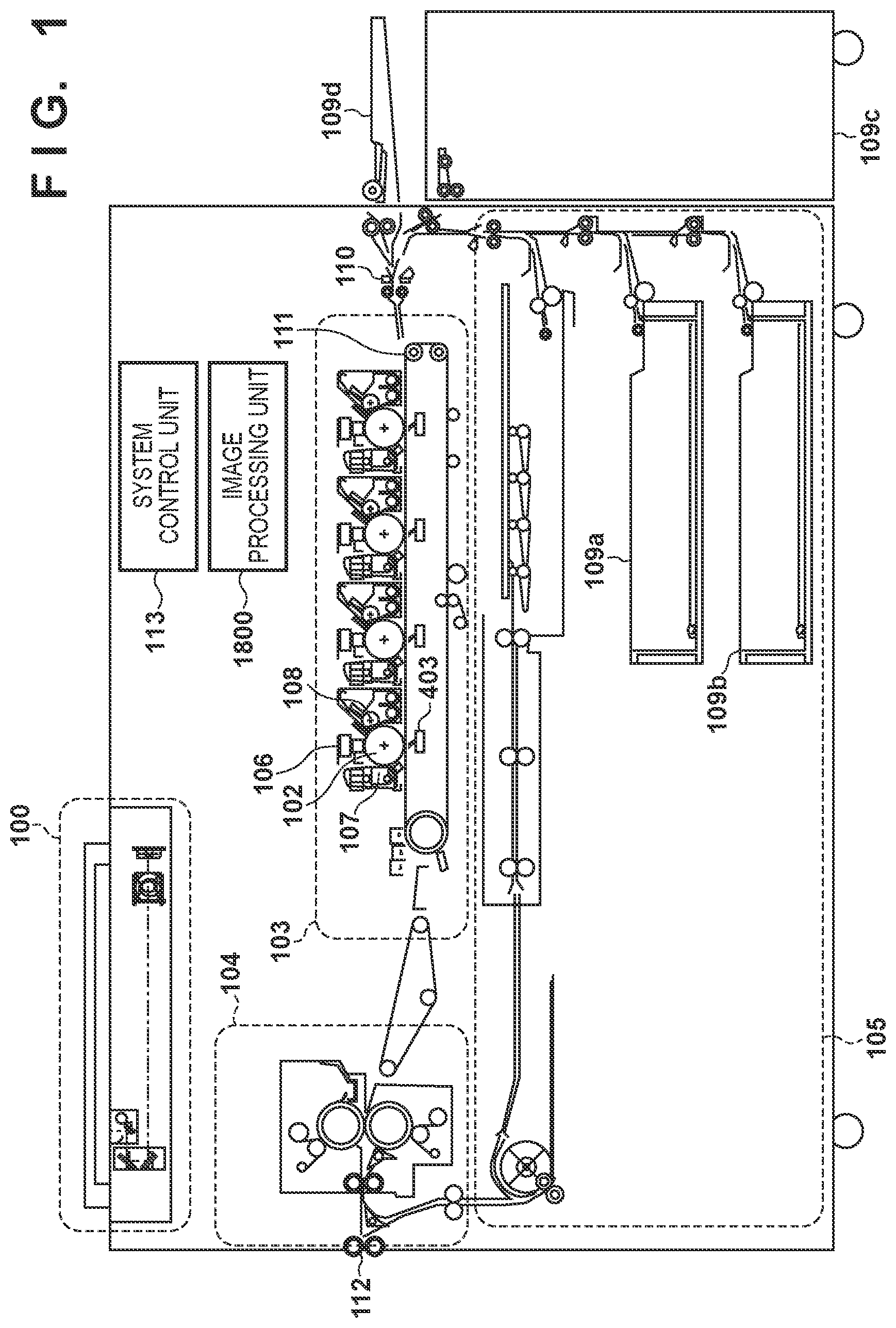 Patent US12339606 — Image forming apparatus including plurality of photoreceptors and controlling a light emission timing in a rotating direction of a corresponding photoreceptor — Figure 1