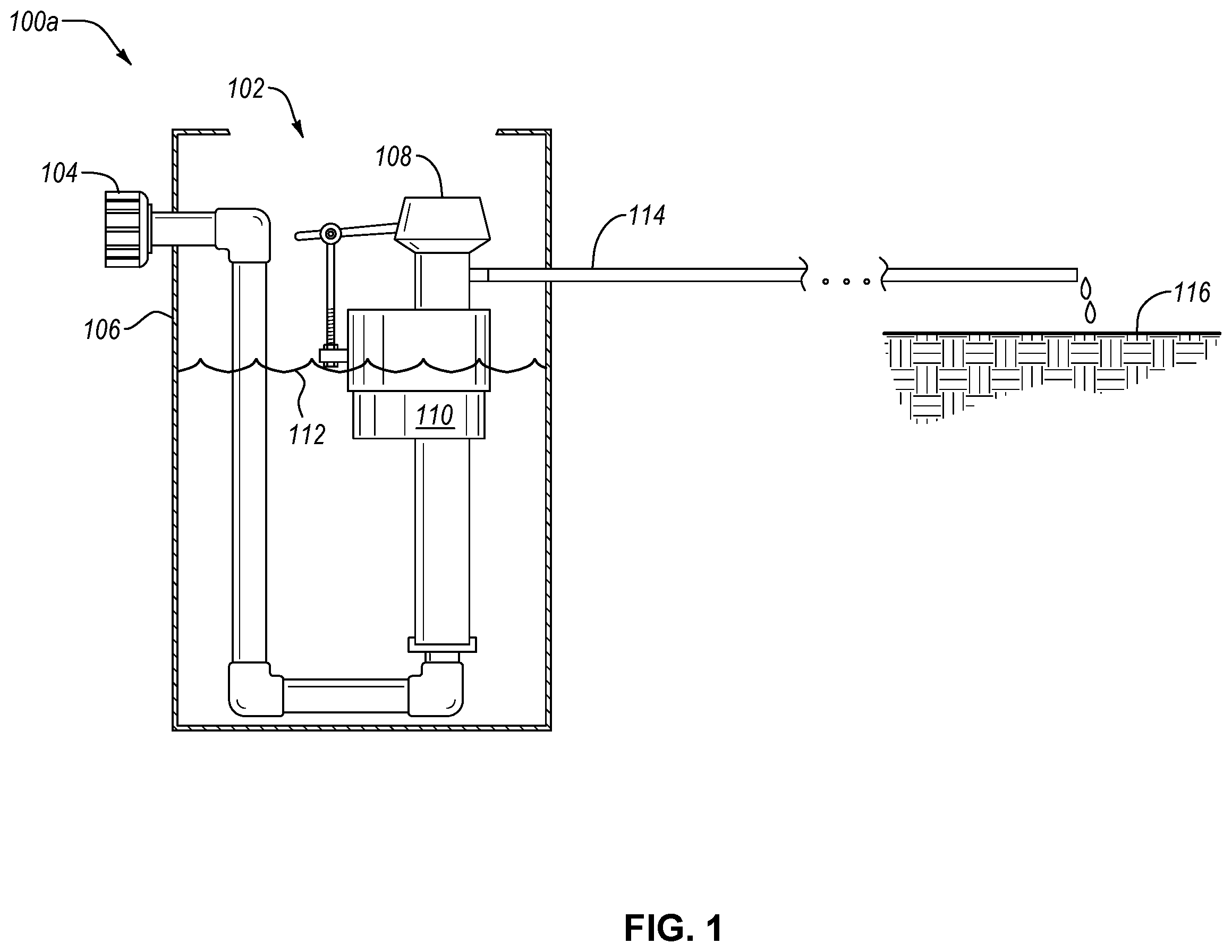 Patent US12339683 — Fluid flow control based on a liquid level in a container — Figure 1