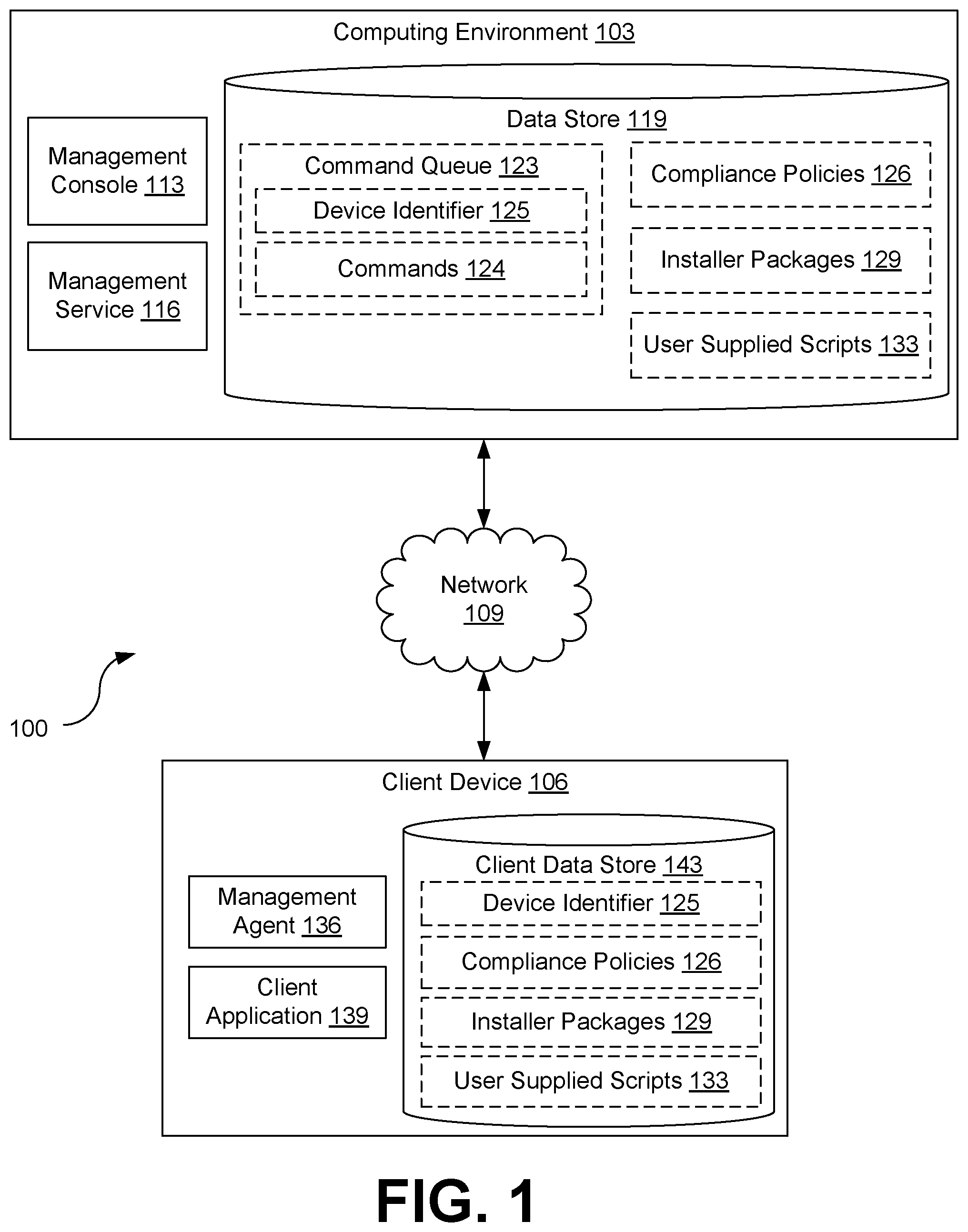 Patent US12339951 — Enforcing policies for unmanaged applications — Figure 1