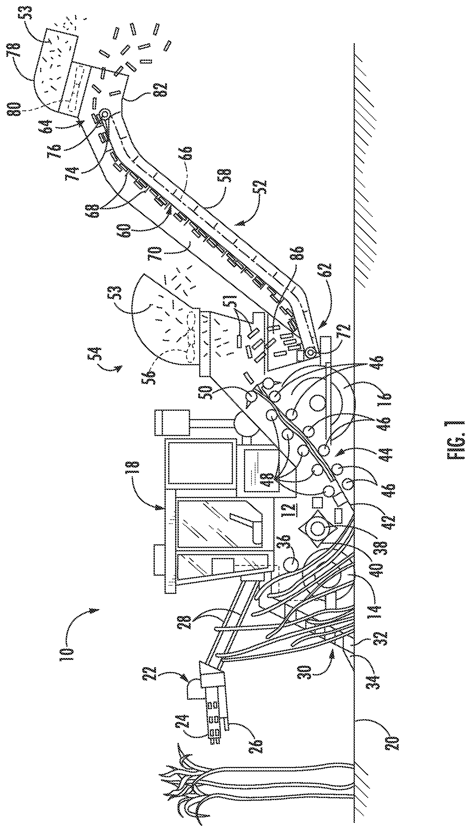 Patent US12342757 — Flow splitter for removing waste from an agricultural harvester and agricultural harvester — Figure 1