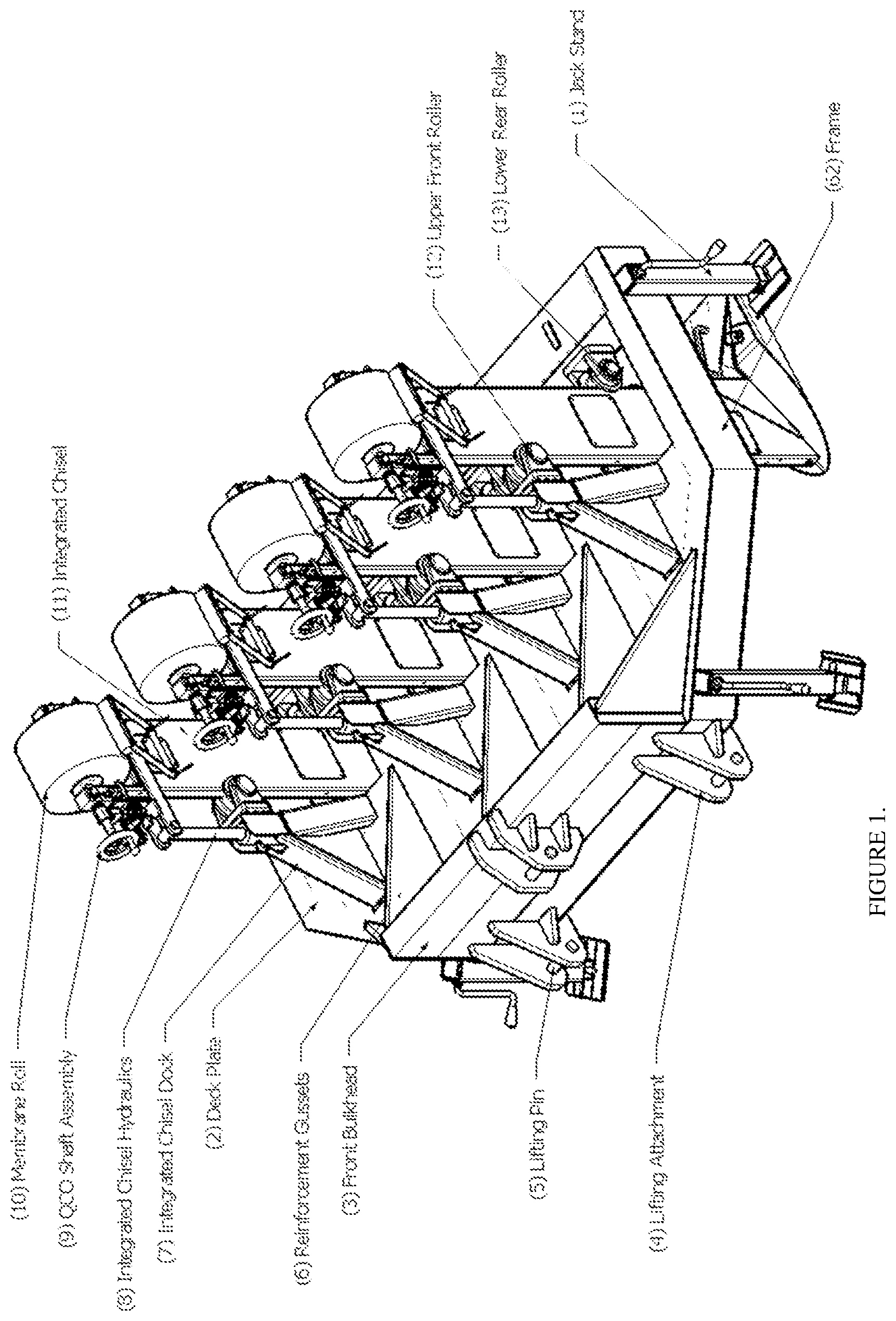 Patent US12342763 — Modular ultra low drag sub-surface membrane installation apparatus, machine, and methods with various automated and semi-automated sub-systems including sub-surface drip tape installation — Figure 1