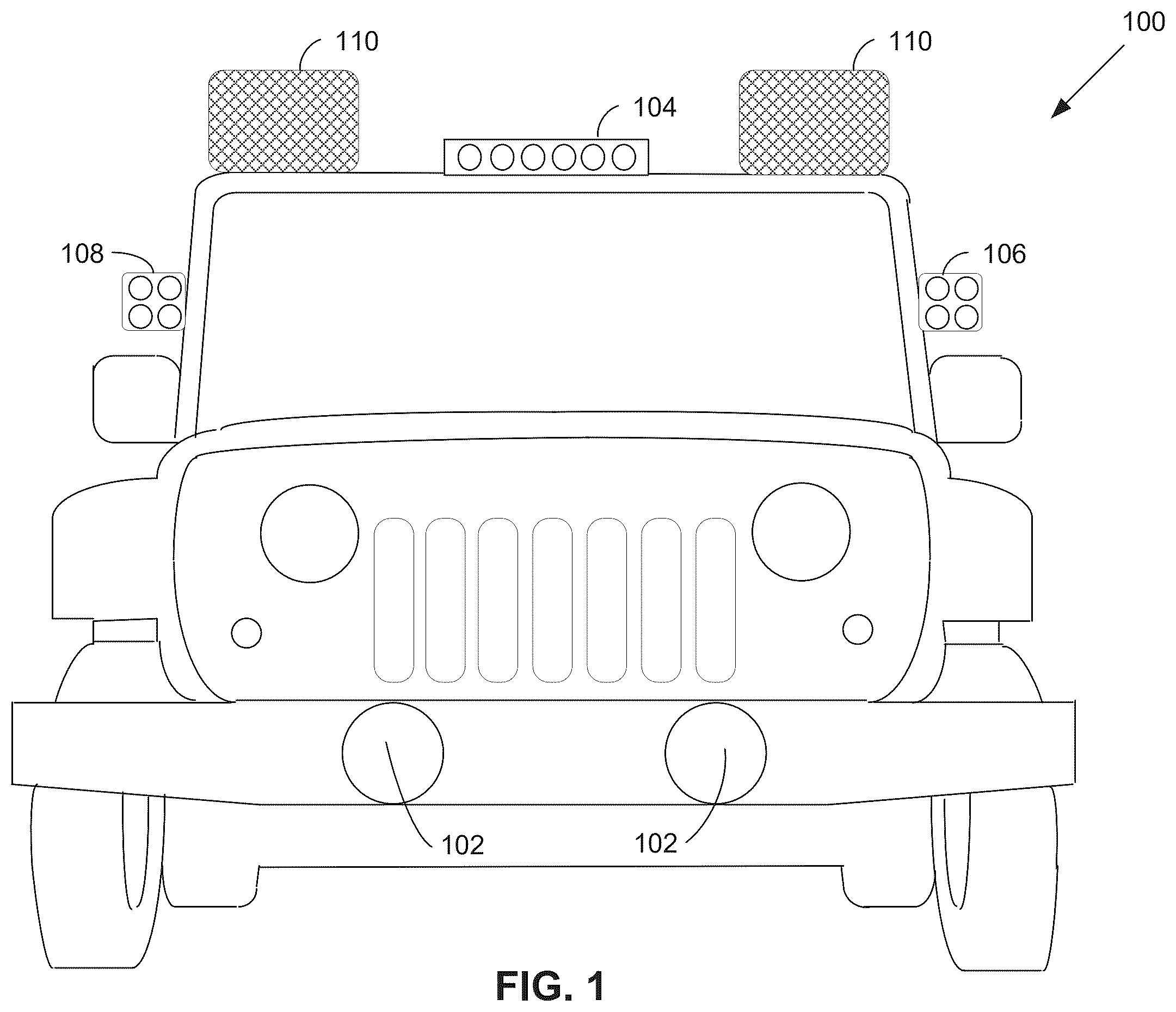 Patent US12342769 Figure 1 – Method and apparatus for an adaptable vehicle light fixture