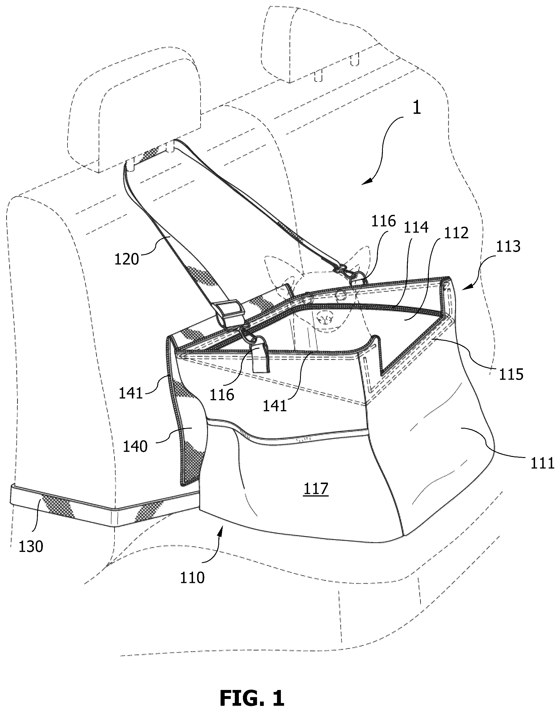 Patent US12342789 — Pet booster seats and methods for making and using the same — Figure 1