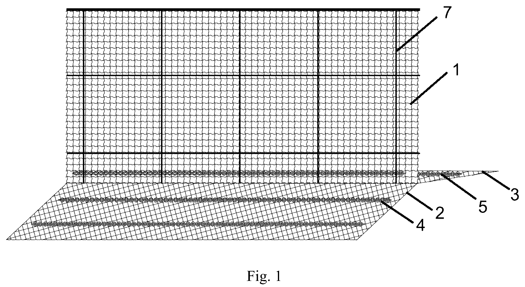 Patent US12342802 — Intercepting net based on reversing current motion at river bottom — Figure 1
