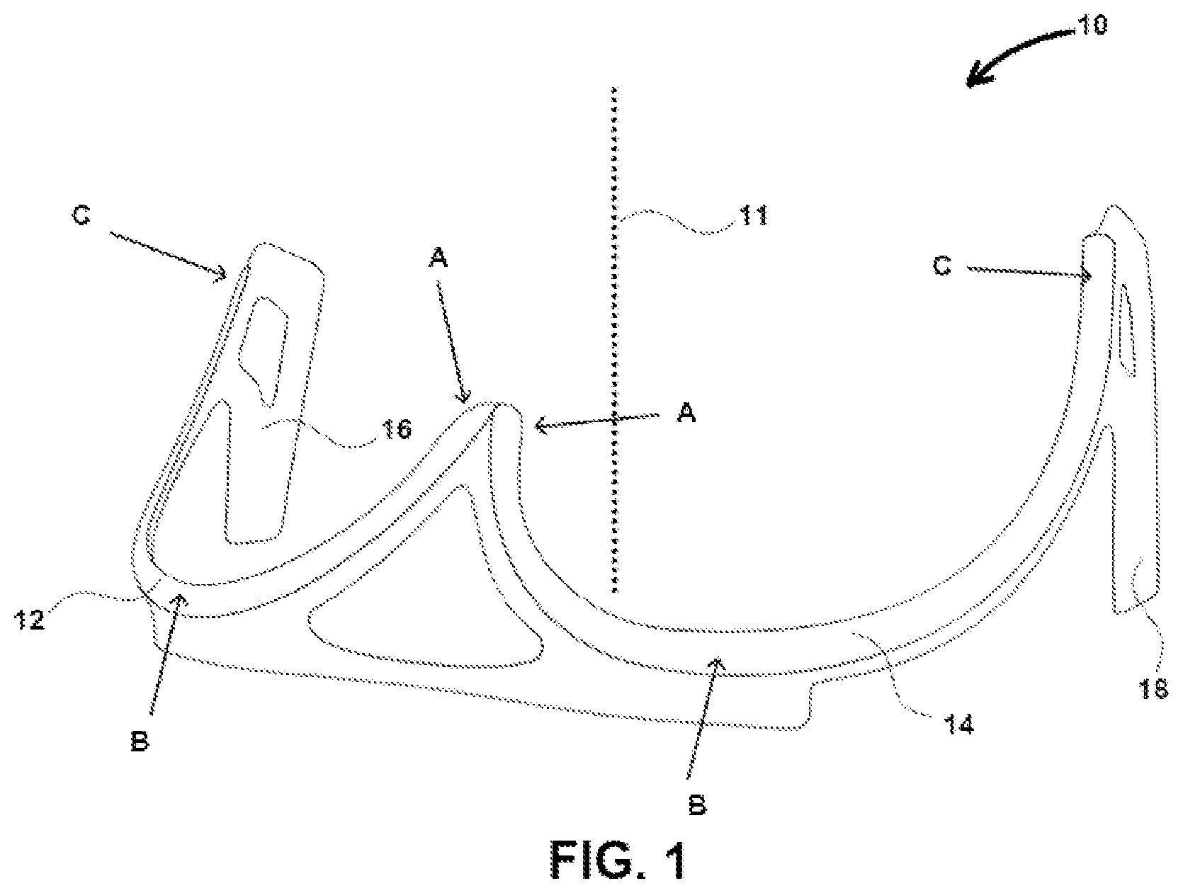 Patent US12342876 Figure 1 – Polymeric breast support structure