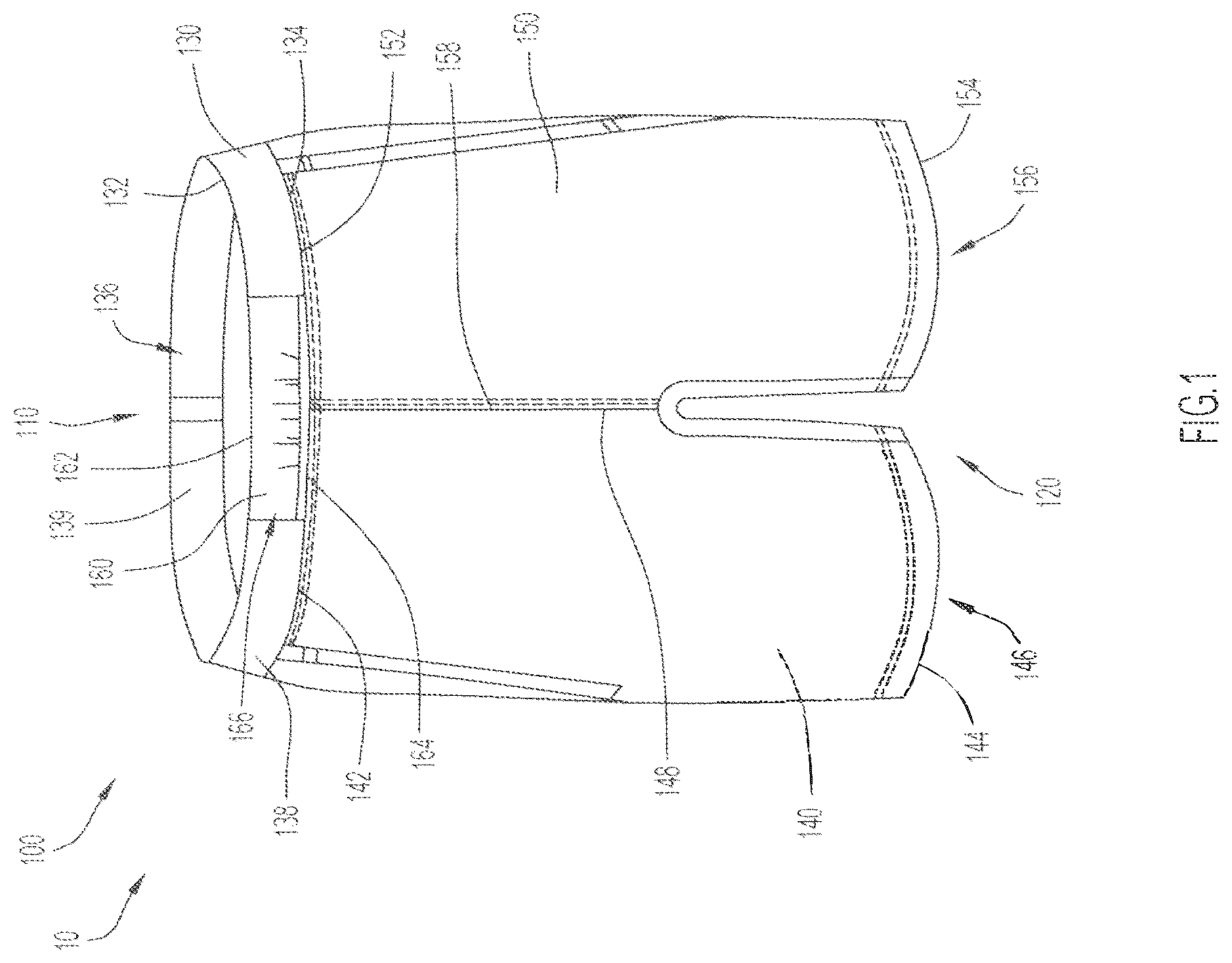 Patent US12342883 — Garment with waistband pocket — Figure 1