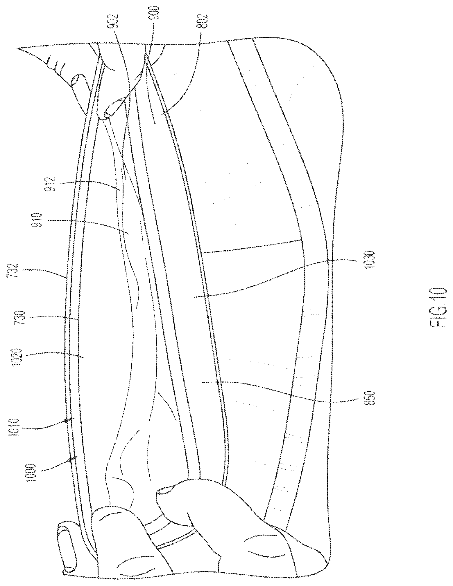 Patent US12342883 Figure 14 – Garment with waistband pocket