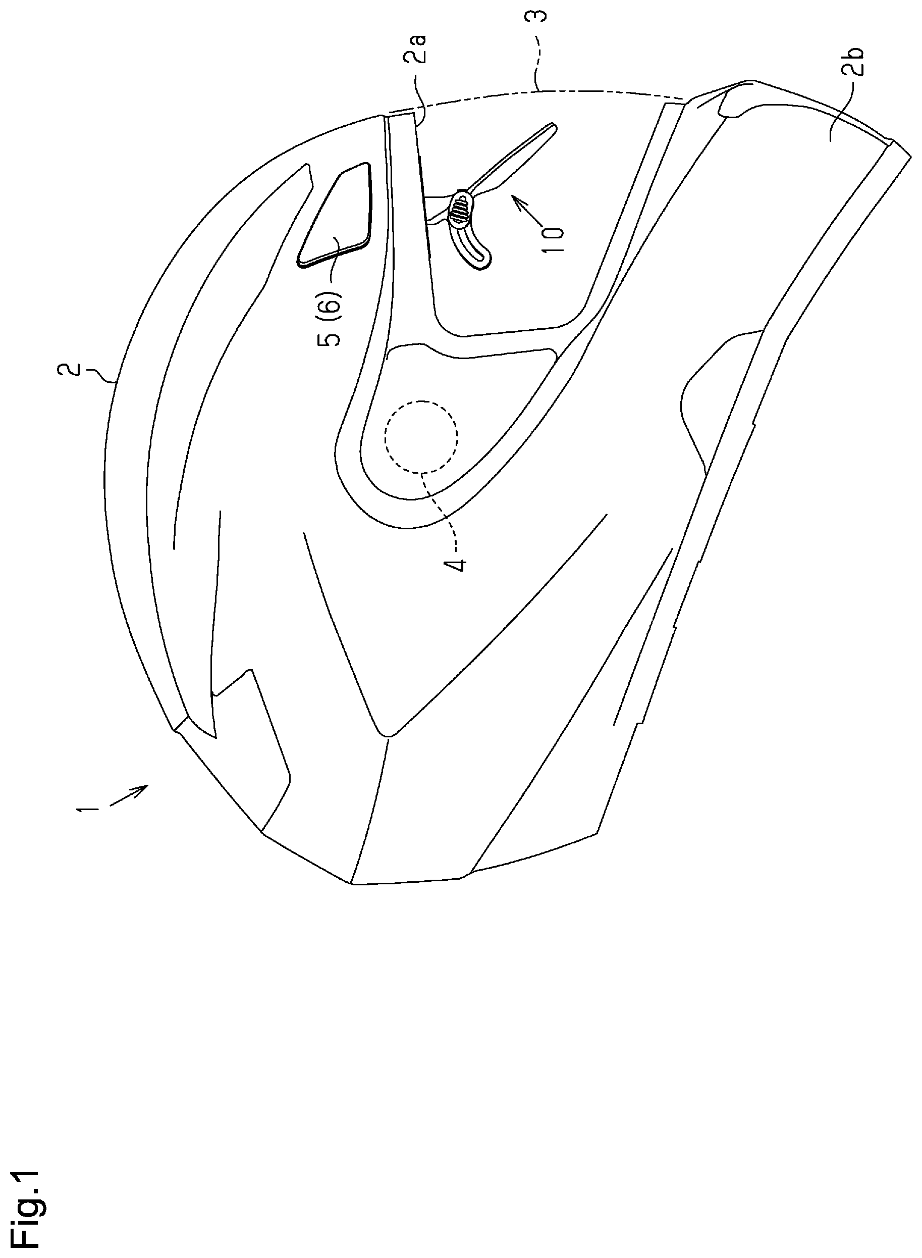 Patent US12342893 — Screen device and helmet — Figure 1