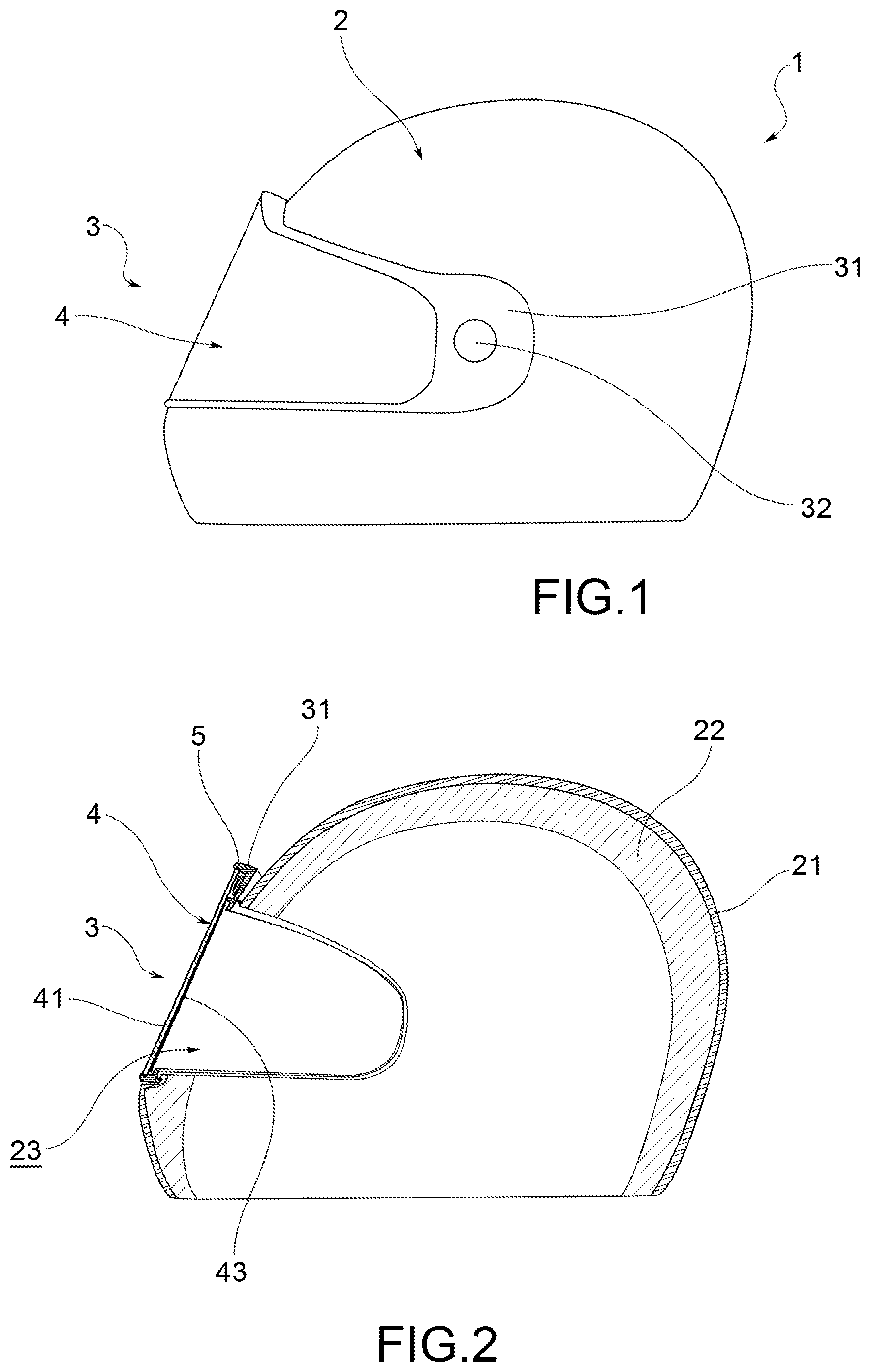 Patent US12342897 — Protective helmet equipped with visor with LC layer and depolarizing layer — Figure 1
