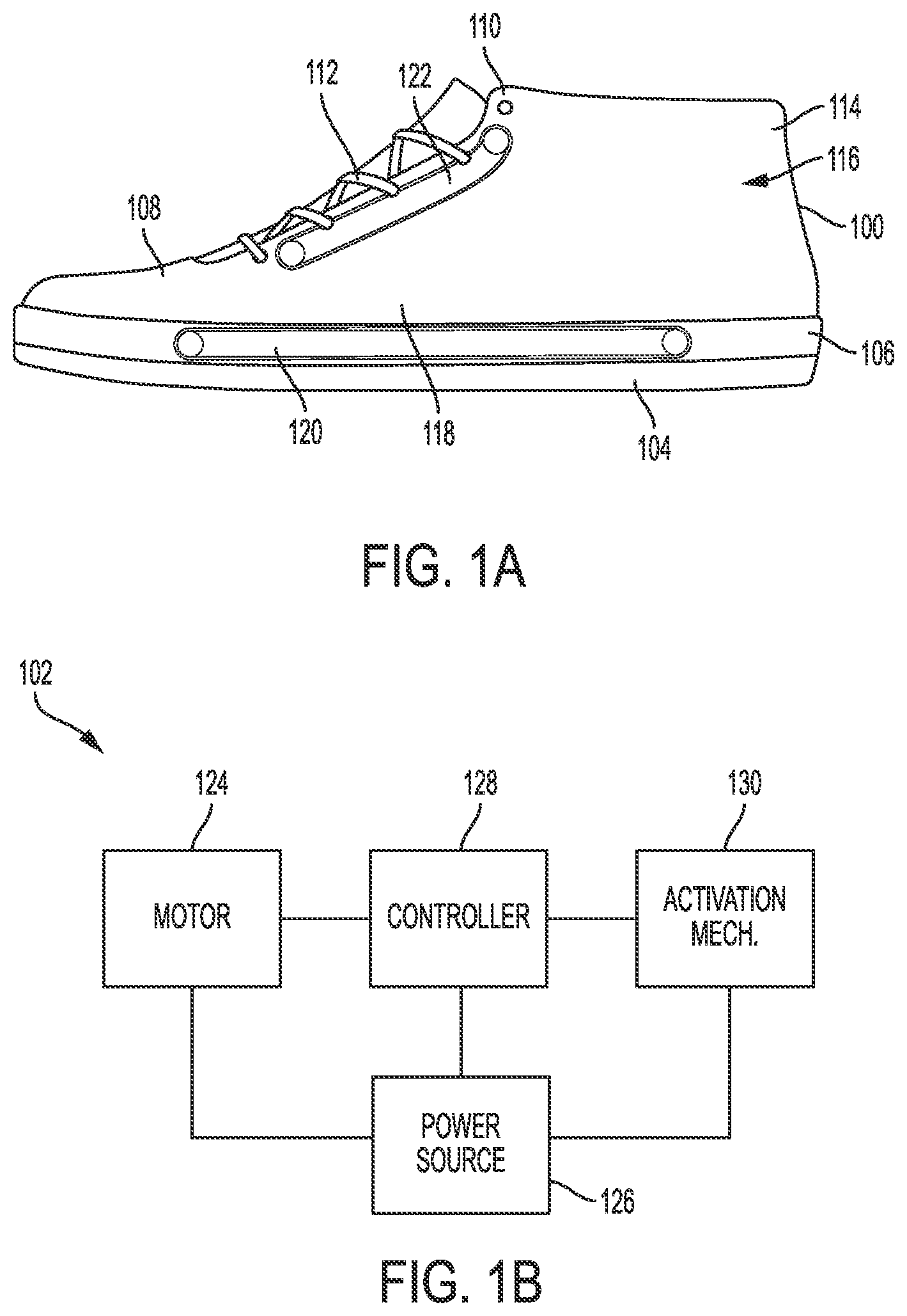 Patent US12342899 — Footwear with mechanical foot-insertion assist — Figure 1