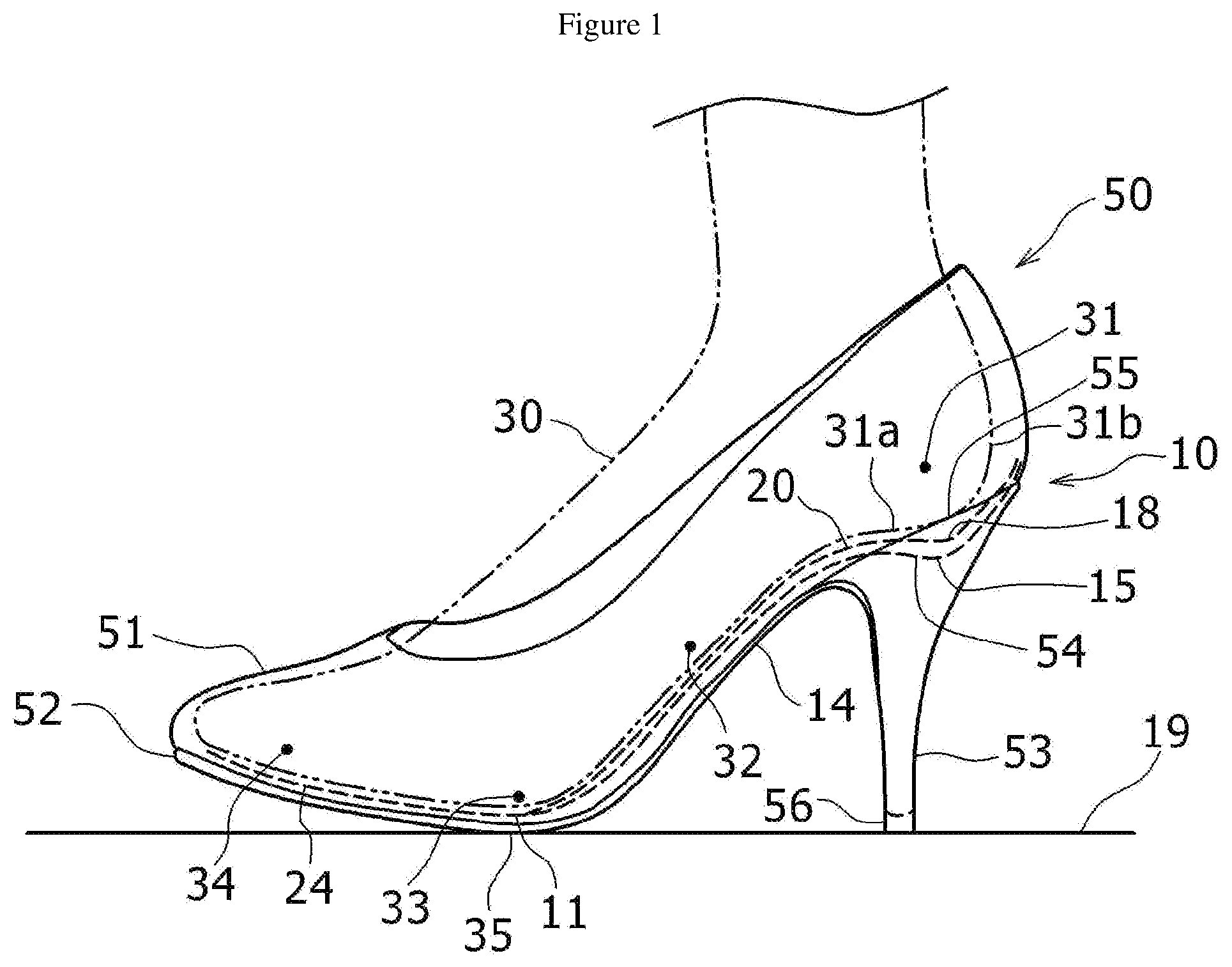 Patent US12342901 Figure 1 – Insole