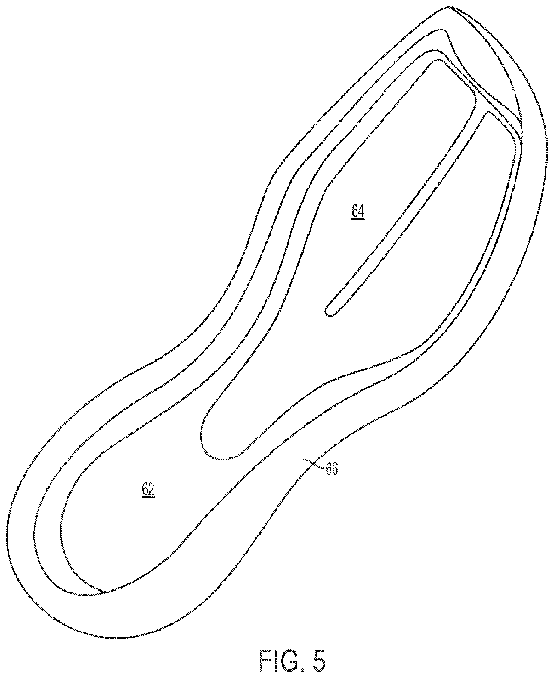 Patent US12342902 Figure 4 – Footwear sole structure having a composite element and methods for manufacturing same