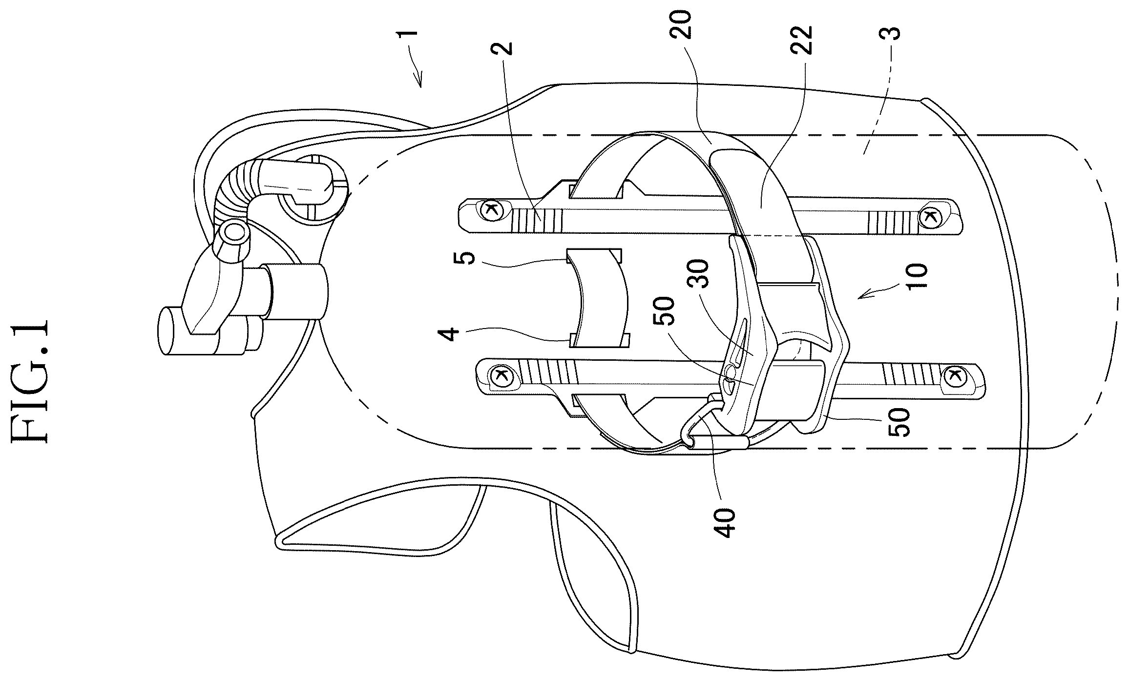 Patent US12342908 — Fastening device for air cylinder — Figure 1