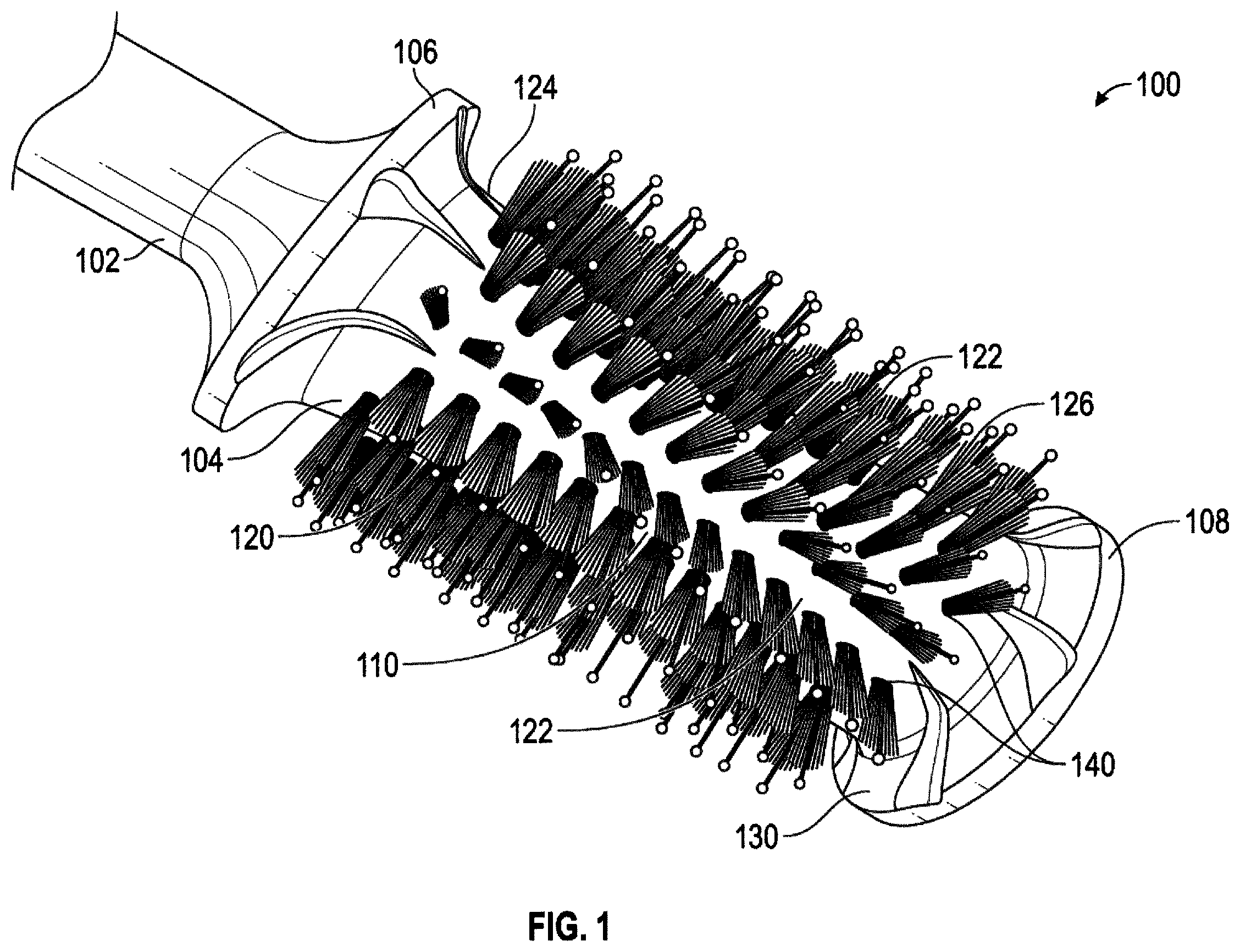 Patent US12342919 — Interactive styling hairbrush — Figure 1