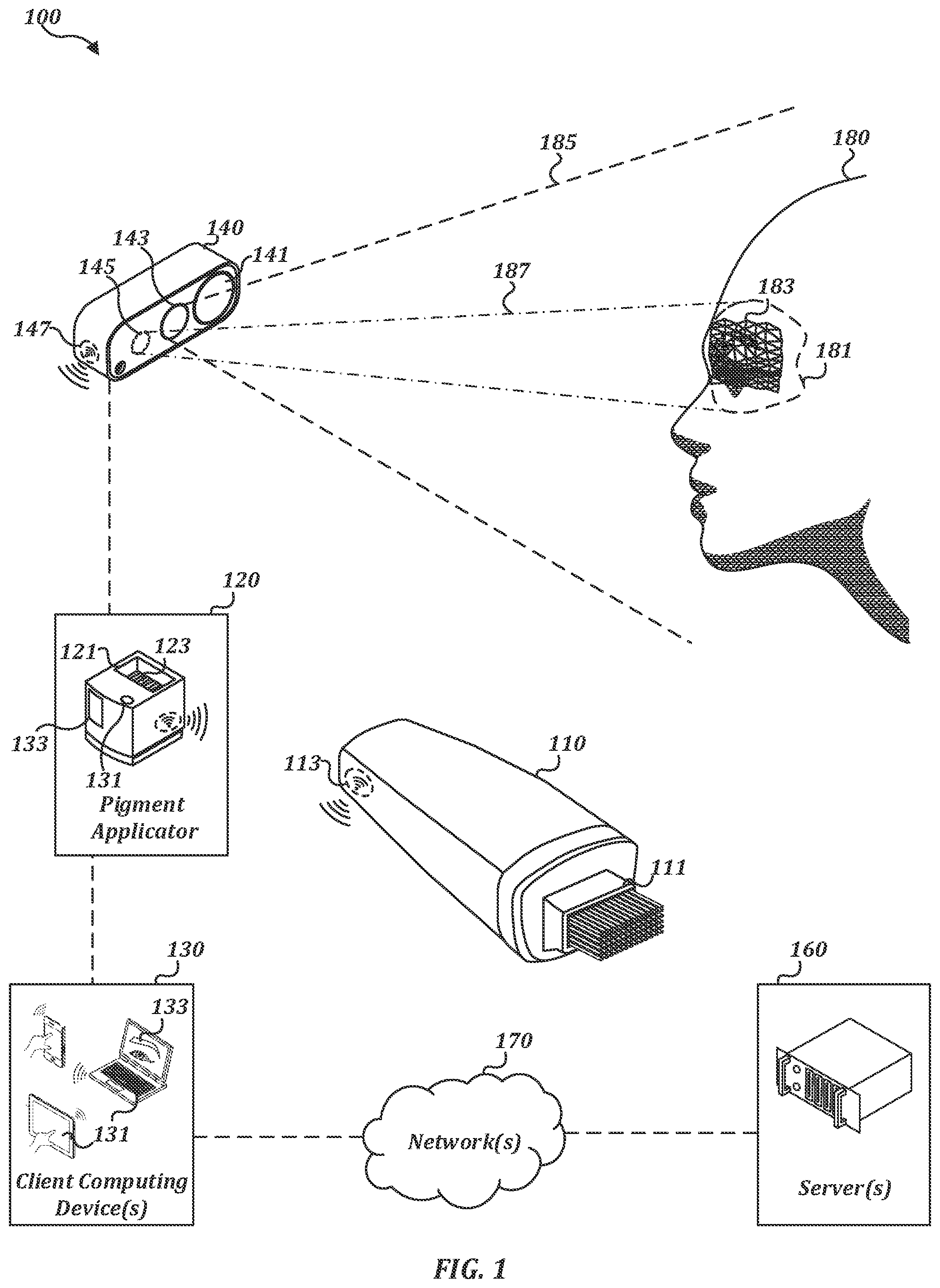 Patent US12342927 — Conformable point array for discretized cosmetic design application — Figure 1