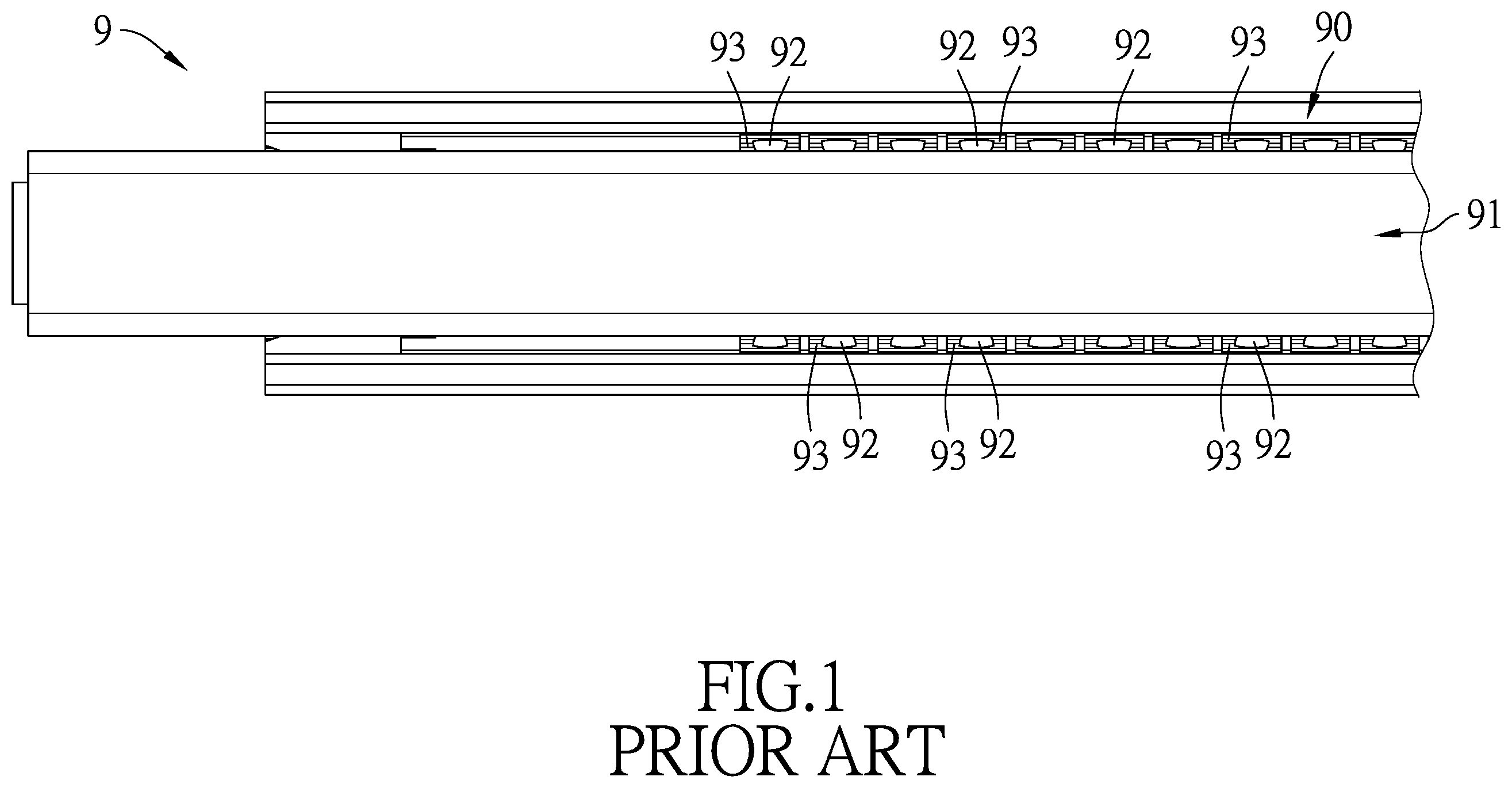 Patent US12342934 — Slide rail structure with buffer seat — Figure 1
