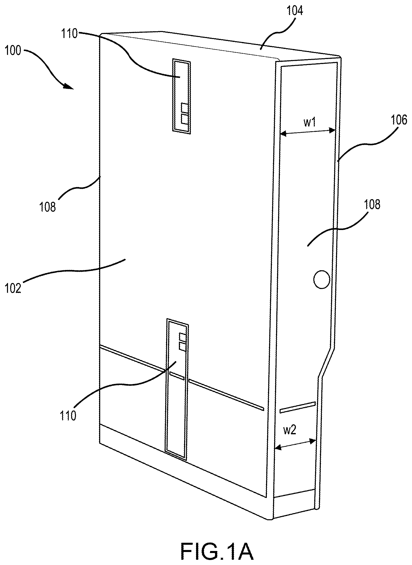 Patent US12342939 Figure 1 – Convertible closet with articulating top shelf