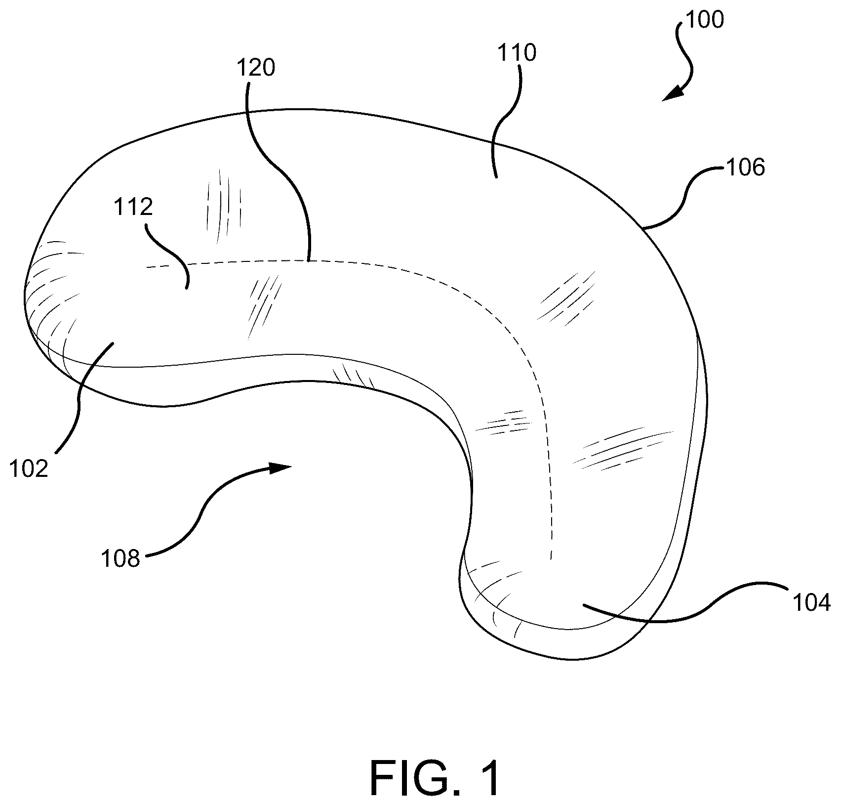 Patent US12342940 Figure 1 – Contoured surface support cushion