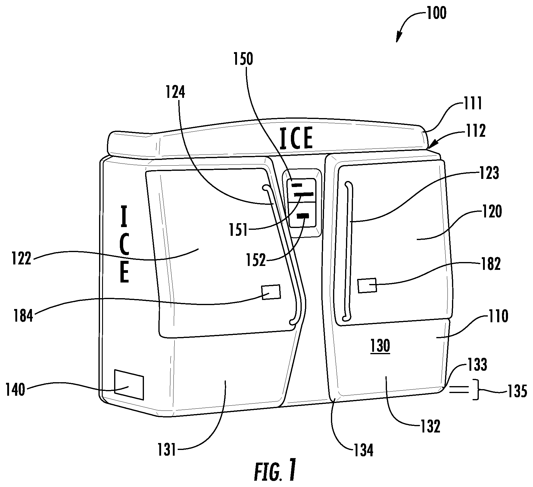 Patent US12342948 Figure 1 – Merchandiser with on-product financial payment system