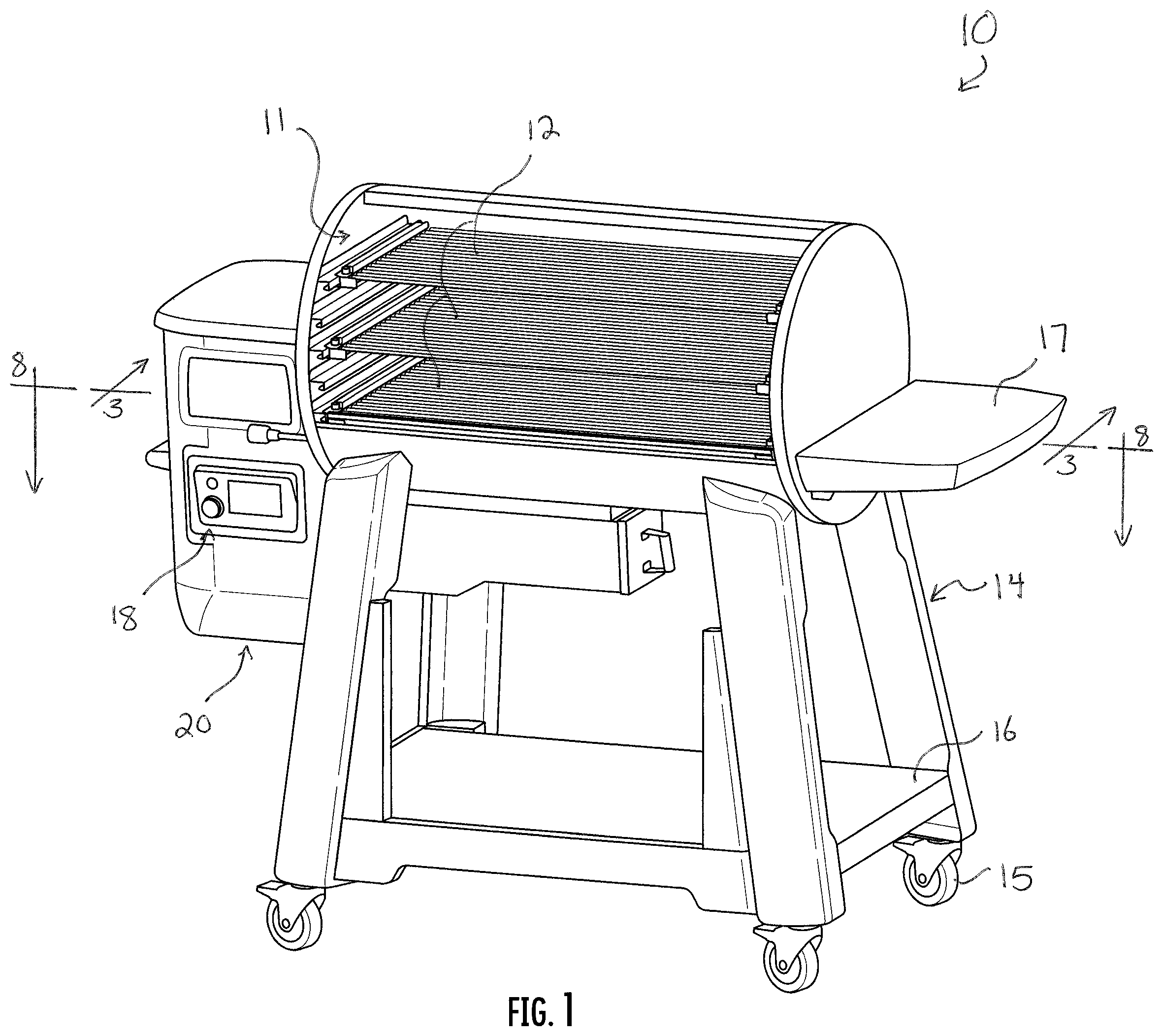 Patent US12342960 — Grill feed and burn system — Figure 1
