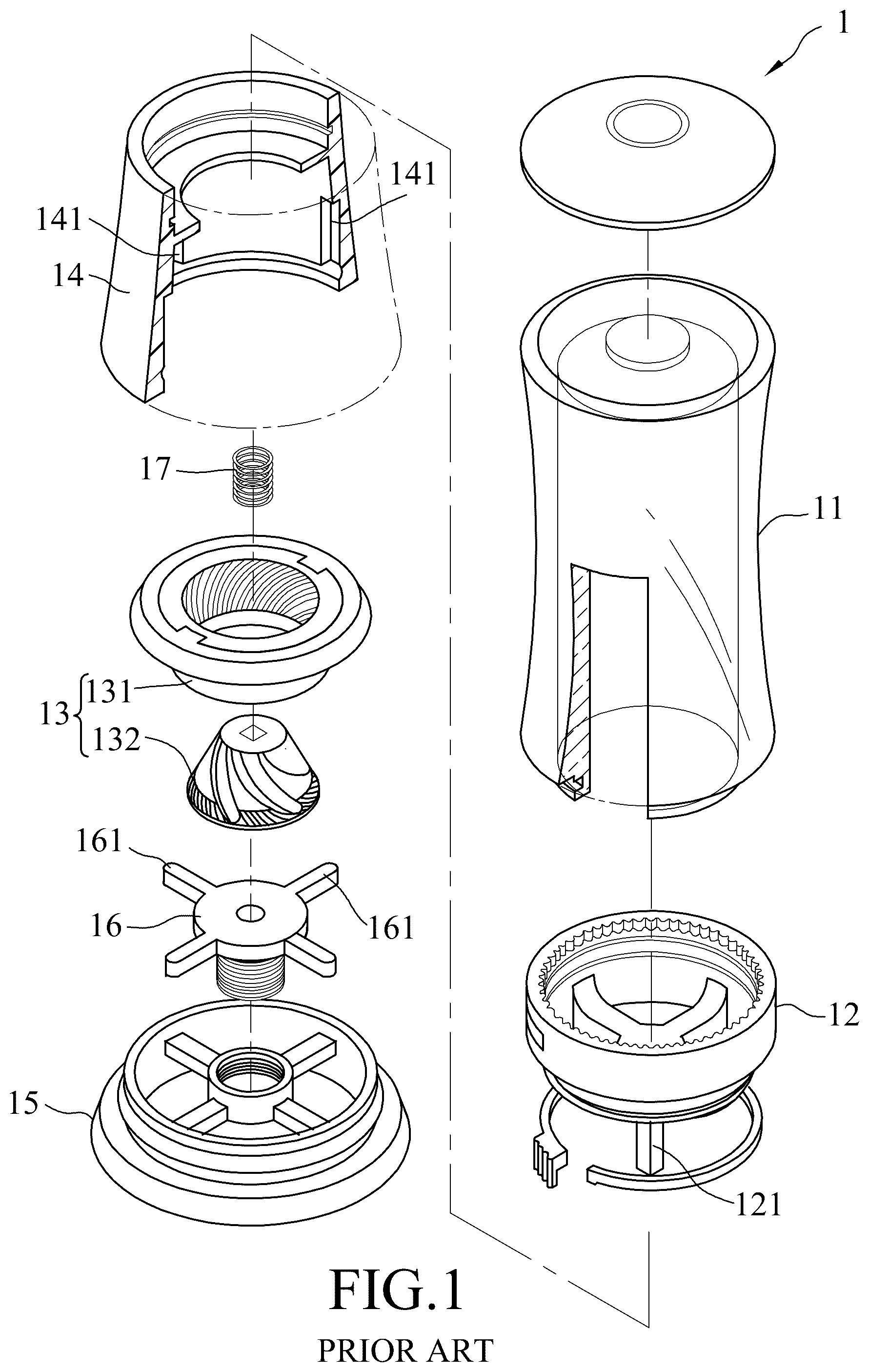 Patent US12342962 — Pepper mill — Figure 1