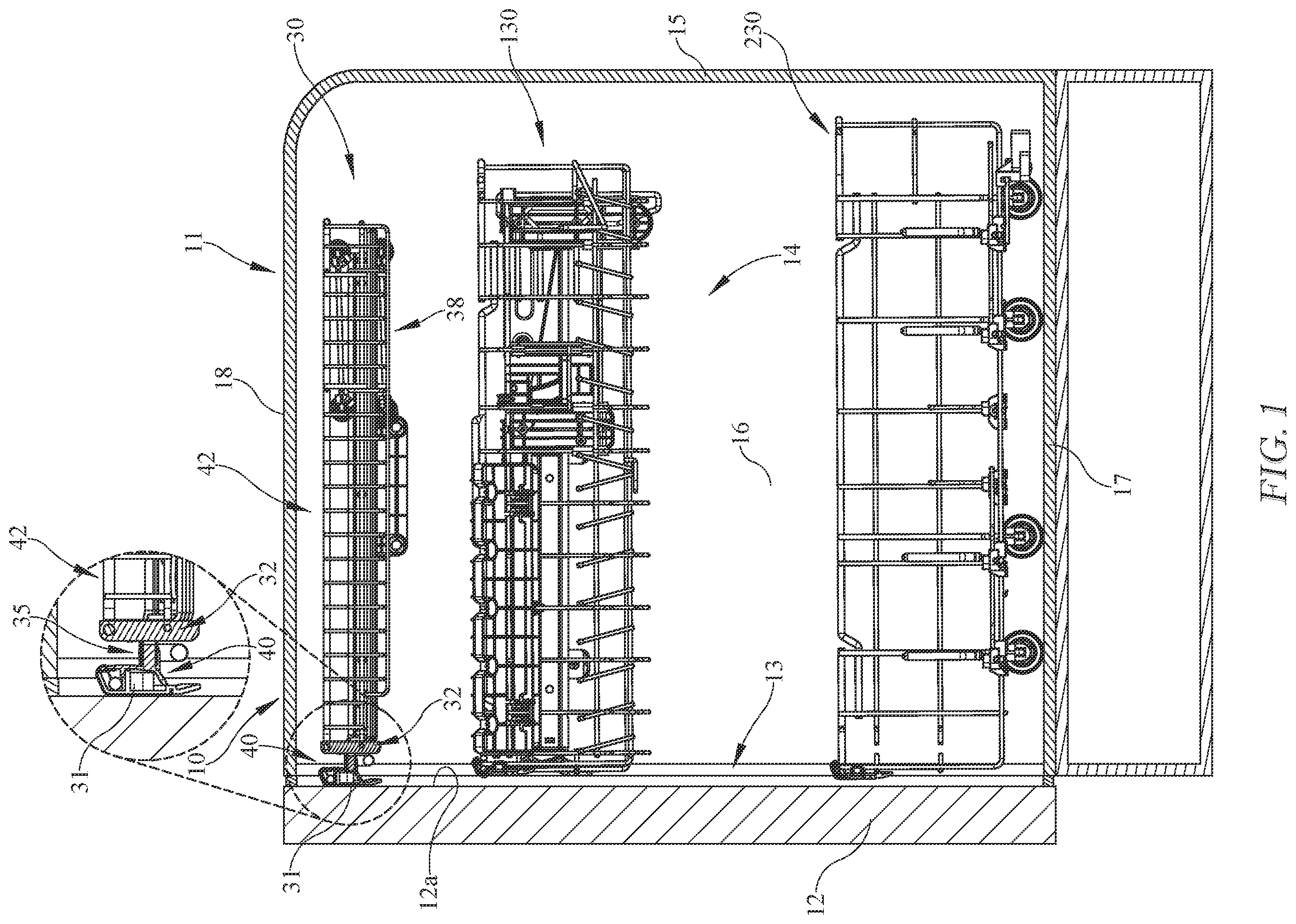 Patent US12342976 — Exhibiting a dishwasher rack to the user — Figure 1