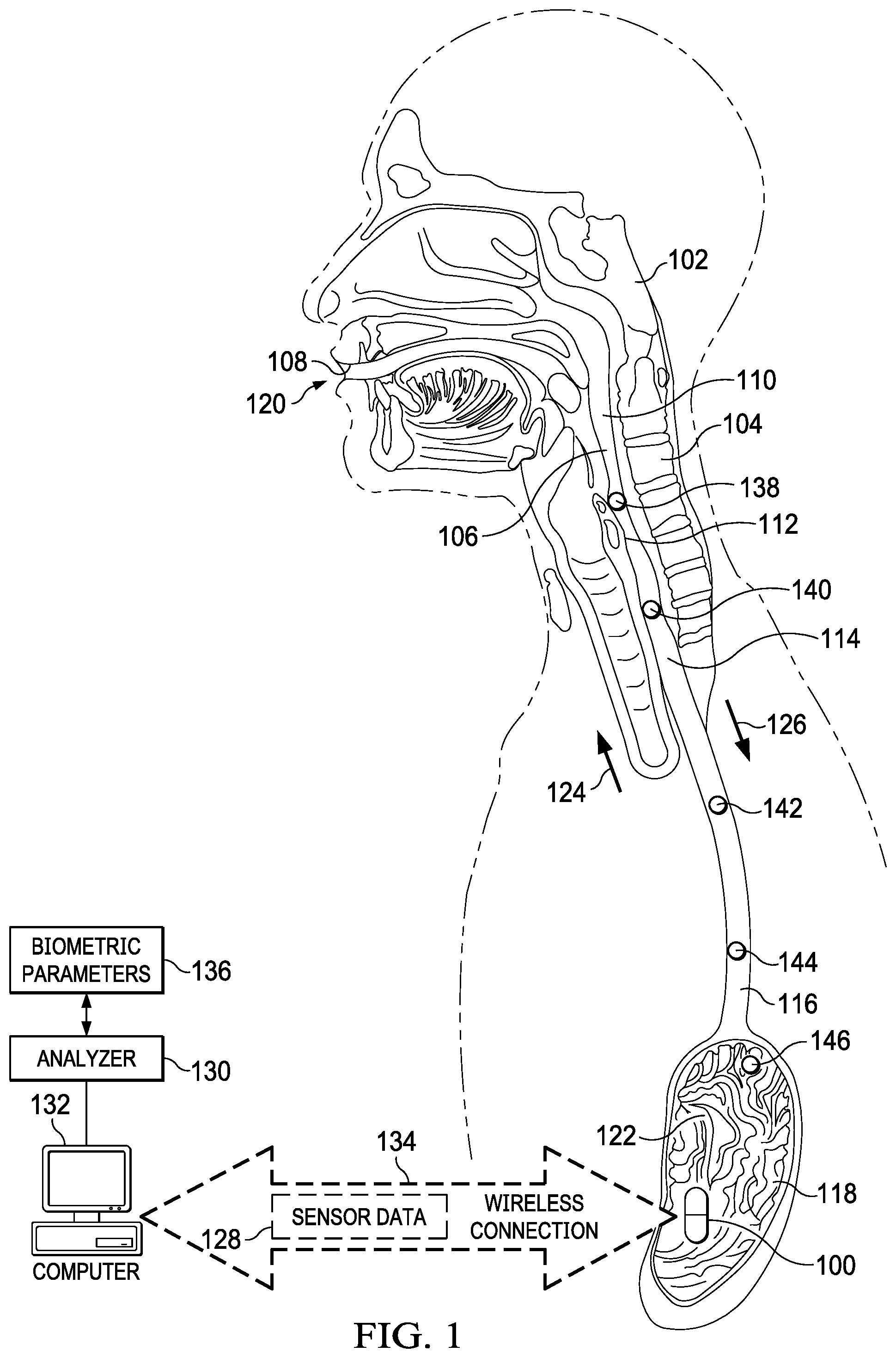 Patent US12342989 — Optical fiber sensor system — Figure 1