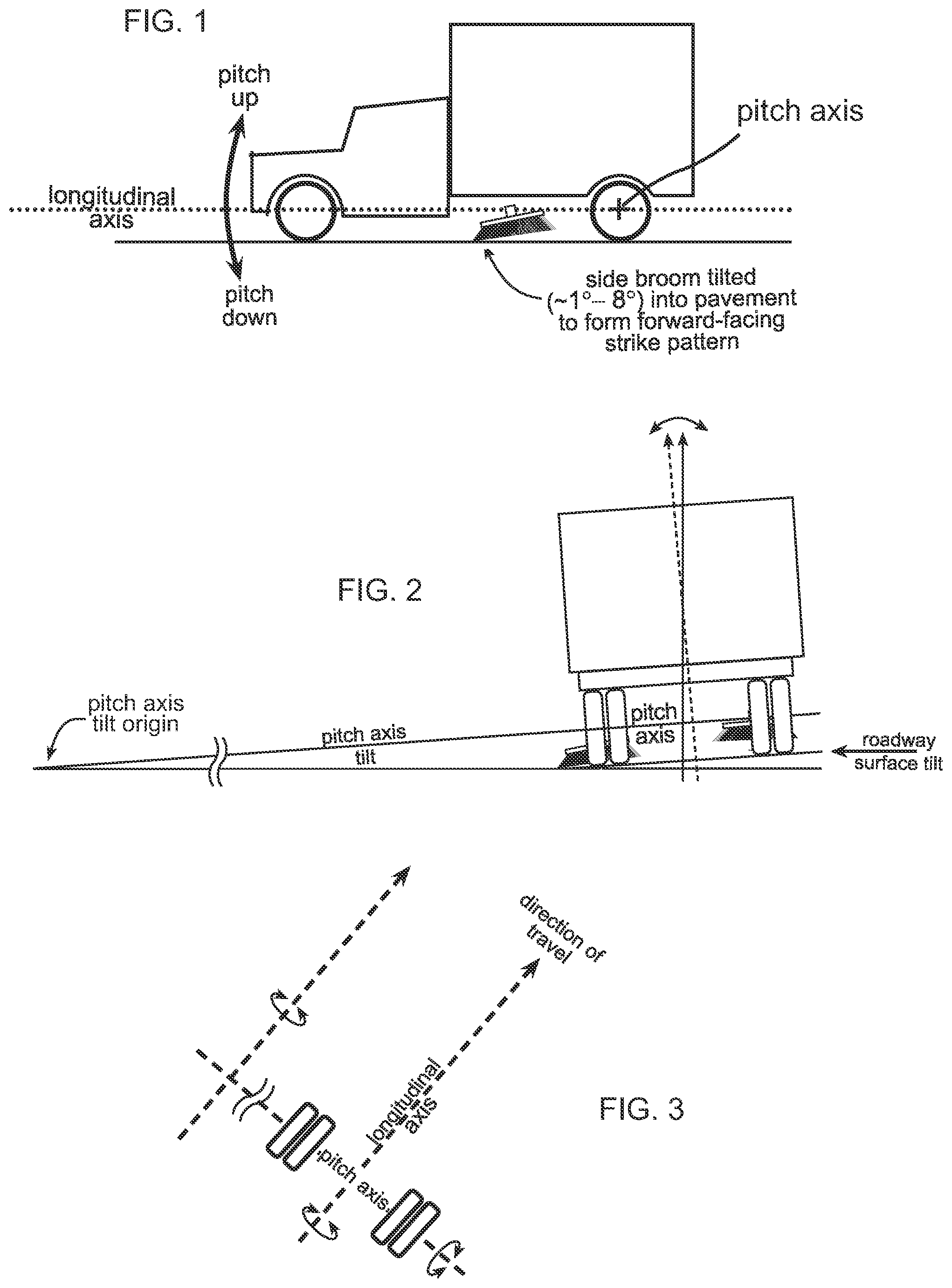 Patent US12345003 — Automatic side broom strike pattern positioning system for a street sweeping machine — Figure 1