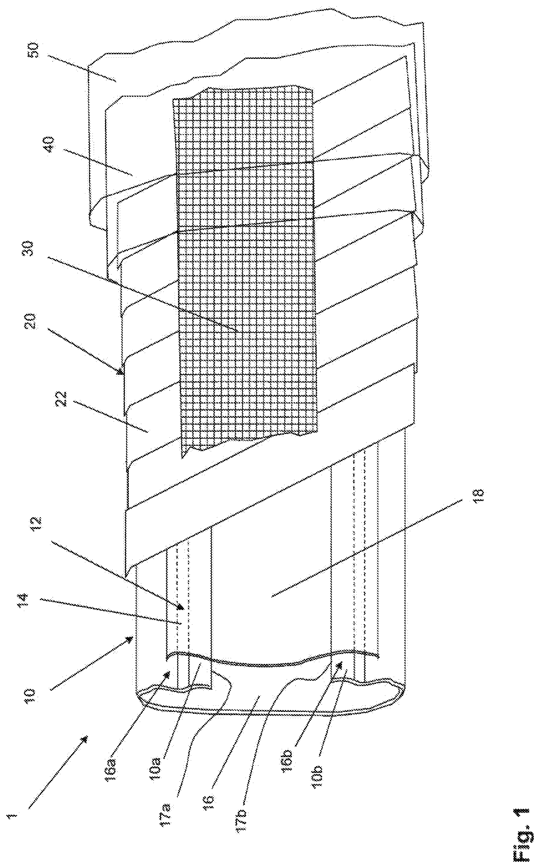 Patent US12345010 — Lining tube for restoring defective sewer shafts and method for producing and installing such a tube — Figure 1