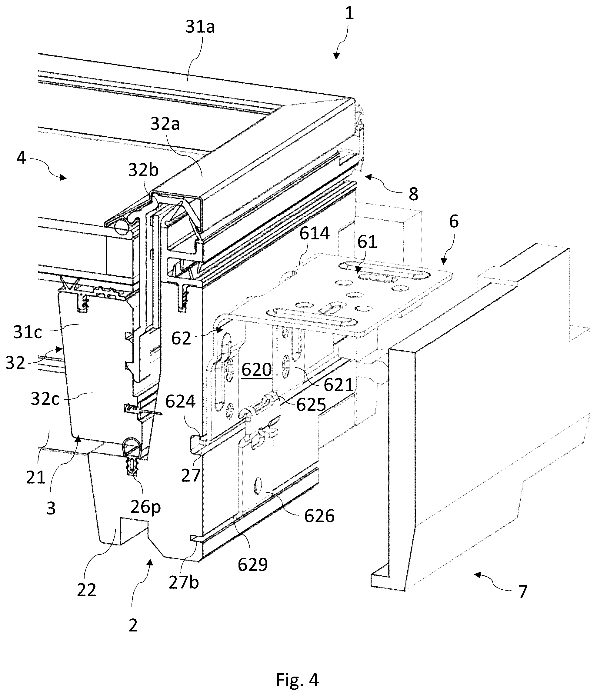 Patent US12345047 Figure 4 – Roof window comprising releasable components
