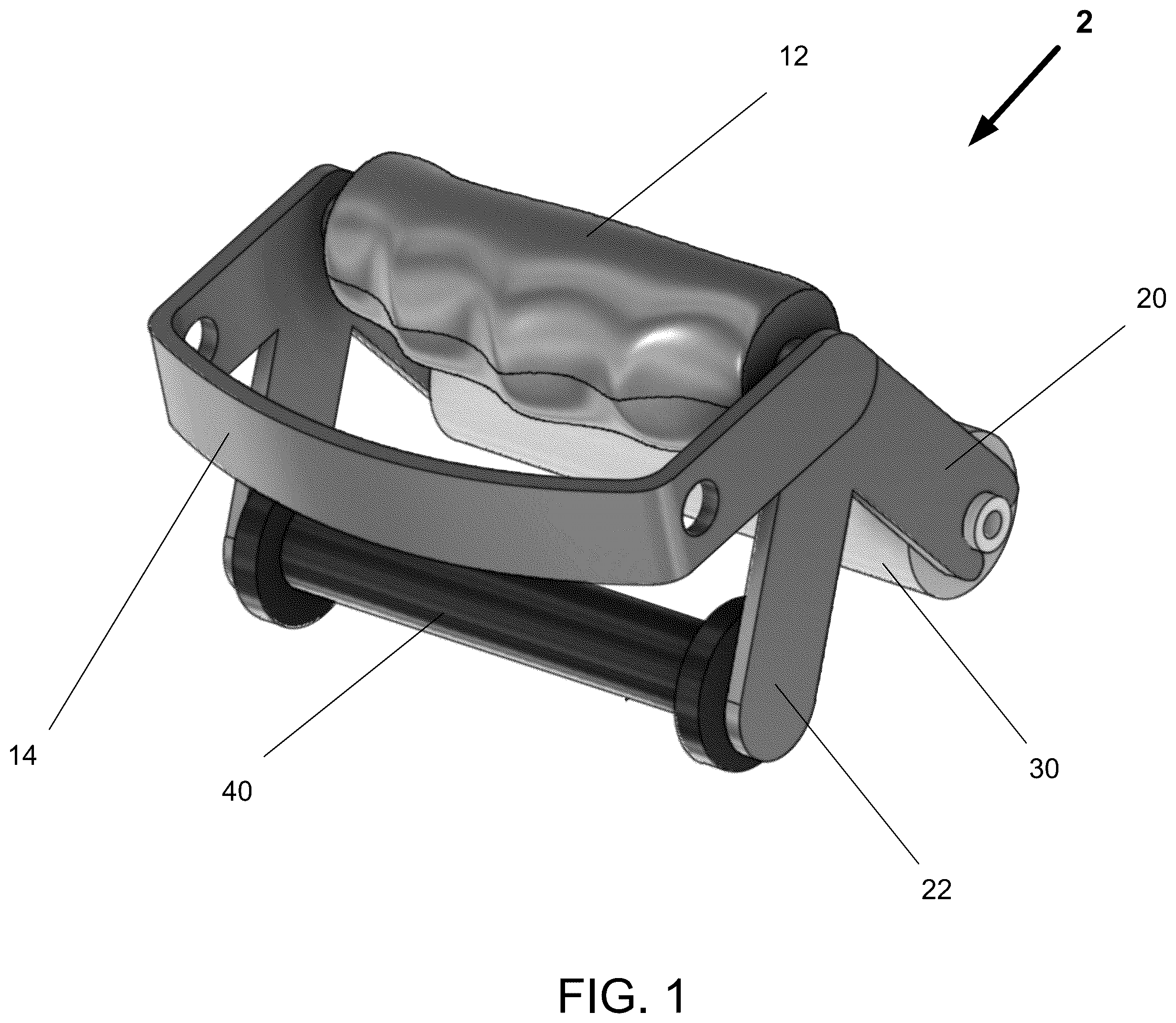 Patent US12345058 — Dual roller applicator for seam tape — Figure 1