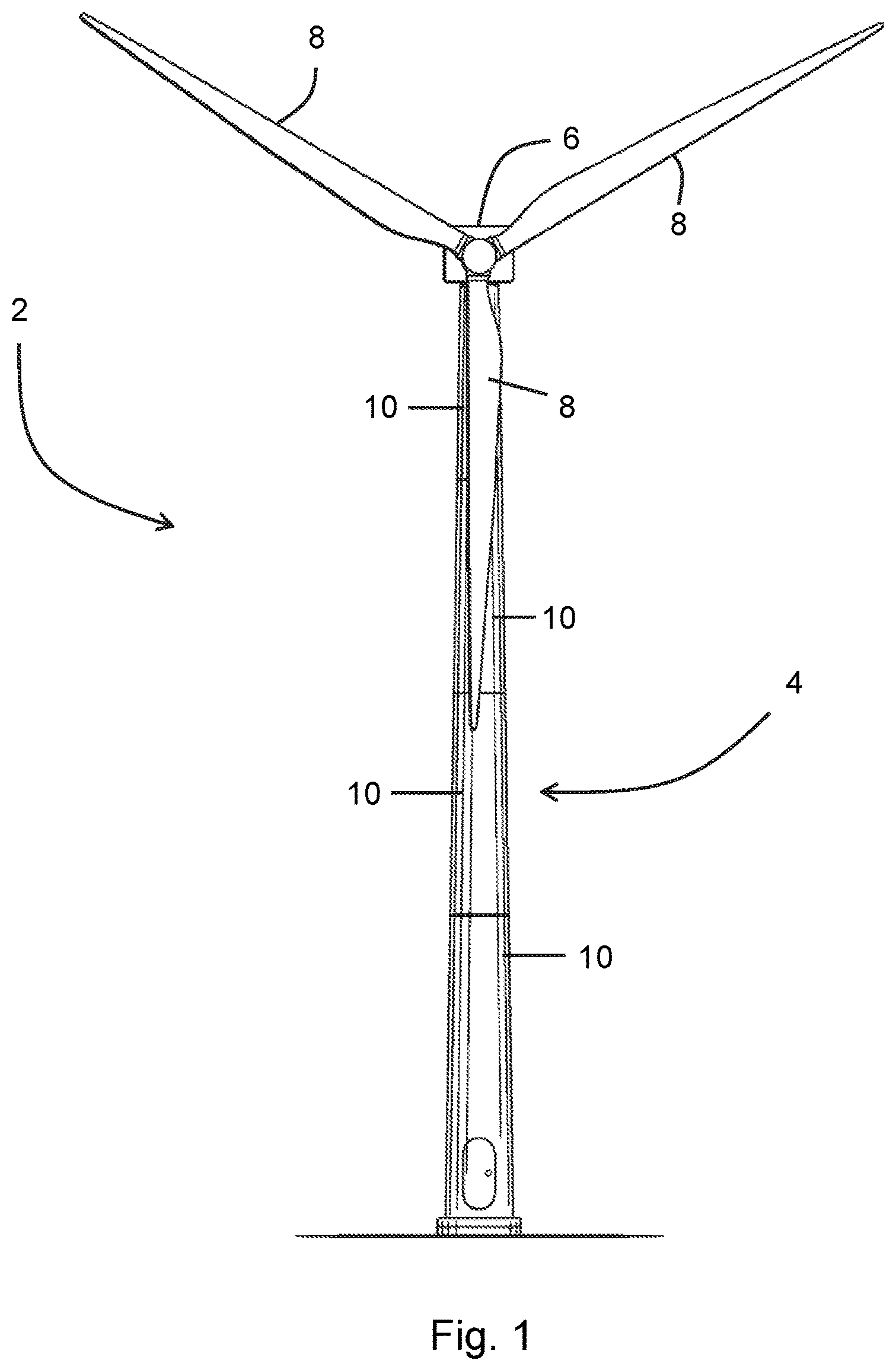 Patent US12345061 — Relating to reinforcement of wind turbine towers — Figure 1