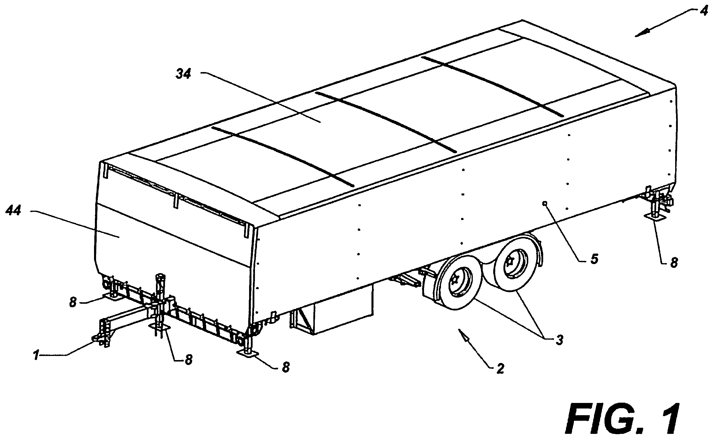 Patent US12345065 — Mobile stage system and method of use — Figure 1