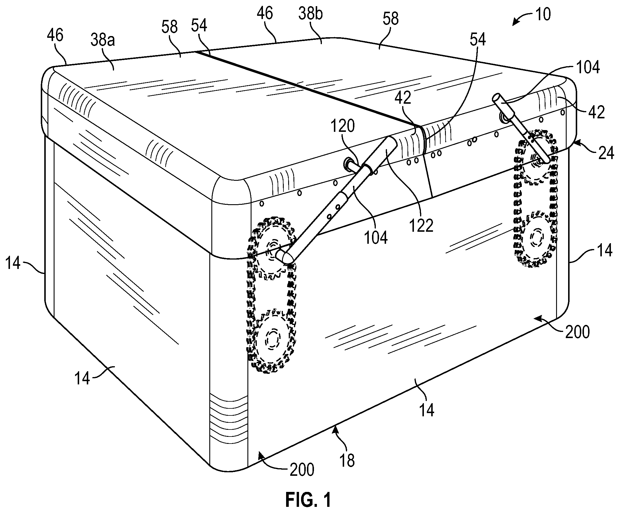 Patent US12345066 — Lift system for a spa cover — Figure 1