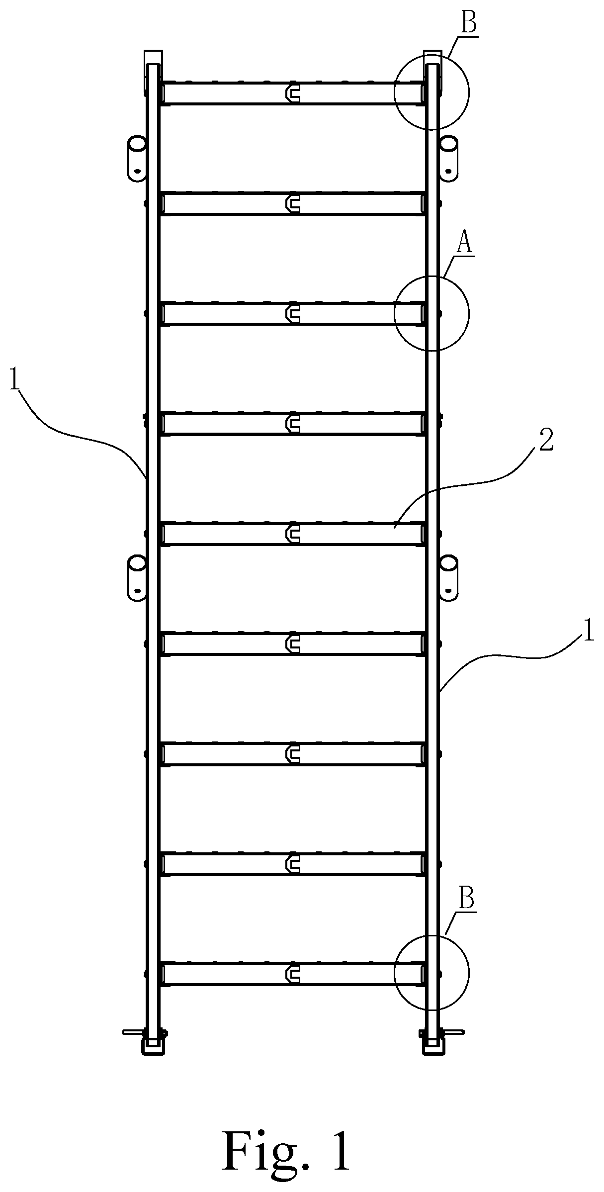 Patent US12345095 — Foldable and angularly adjustable ladder — Figure 1