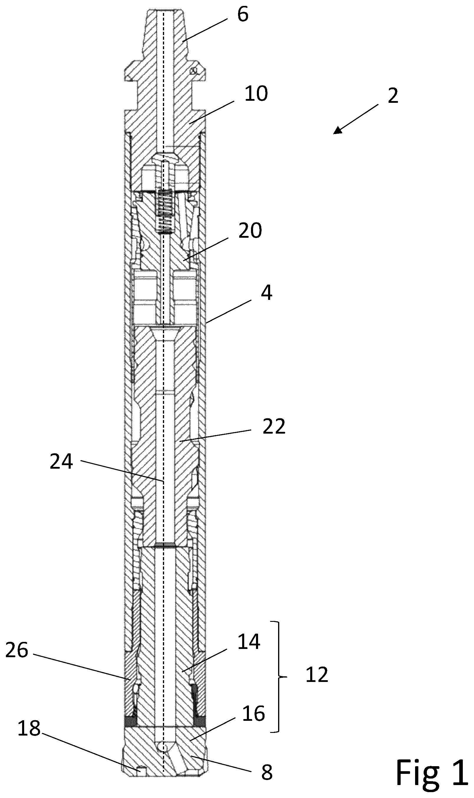 Patent US12345103 — Drill bit assembly comprising an expandable retaining sleeve — Figure 1