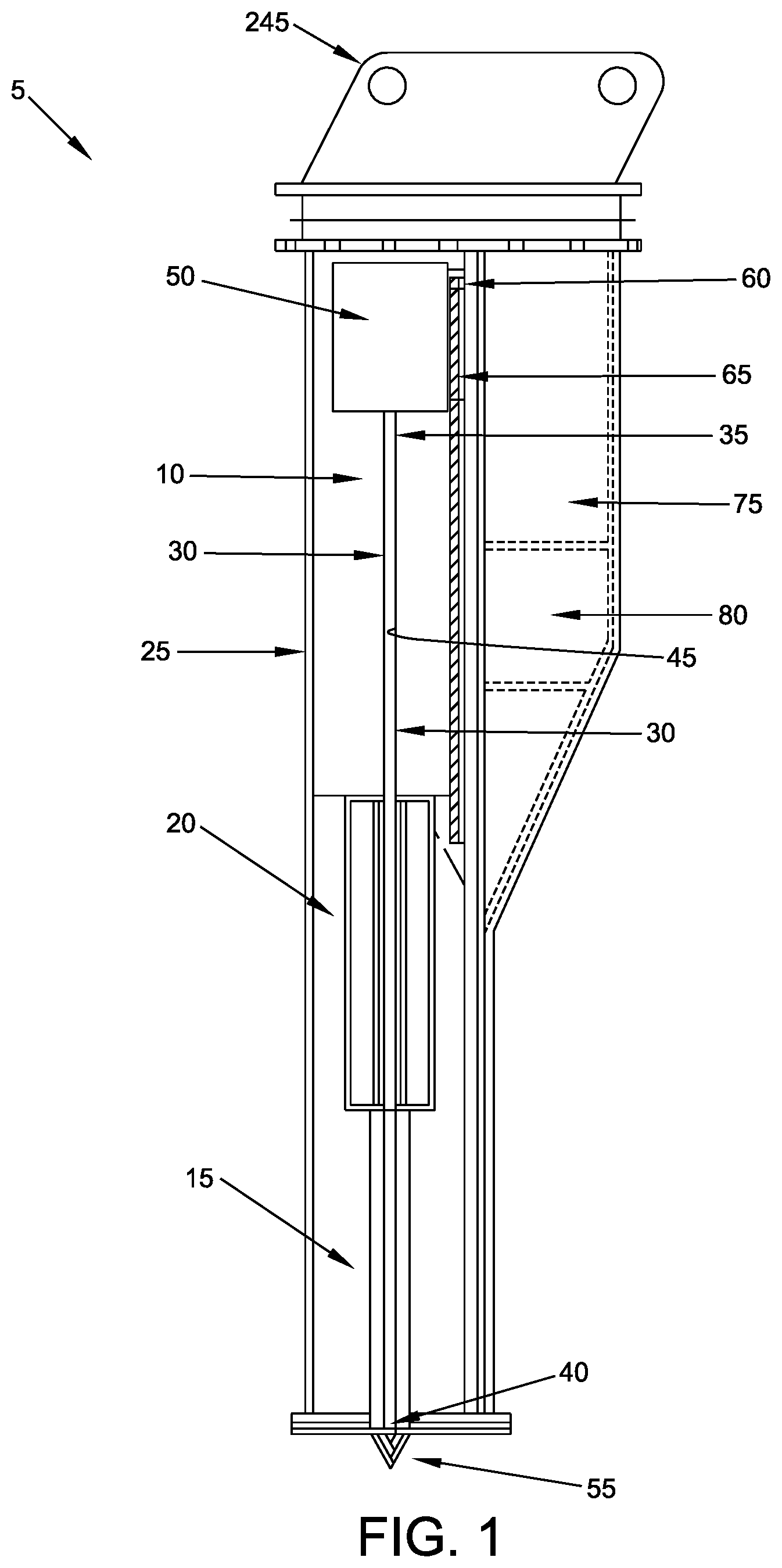 Patent US12345106 — Method and apparatus for removing debris from a drill hole during drilling — Figure 1