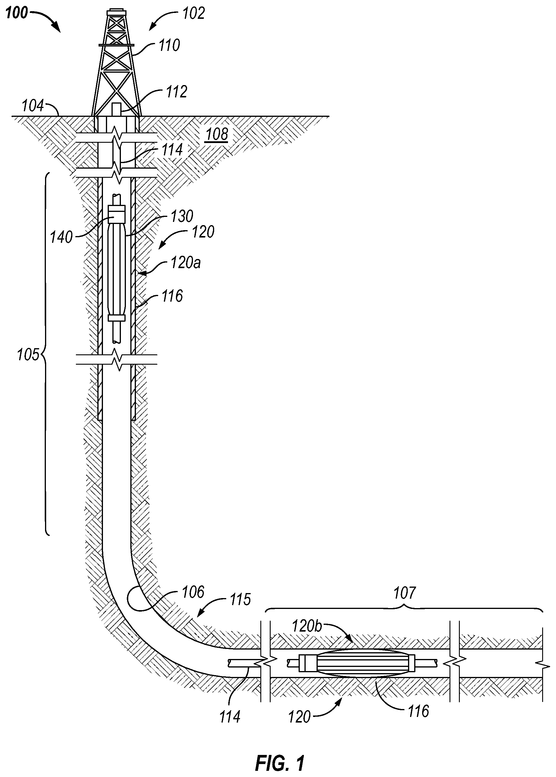 Patent US12345120 — Fast-acting swellable downhole seal — Figure 1