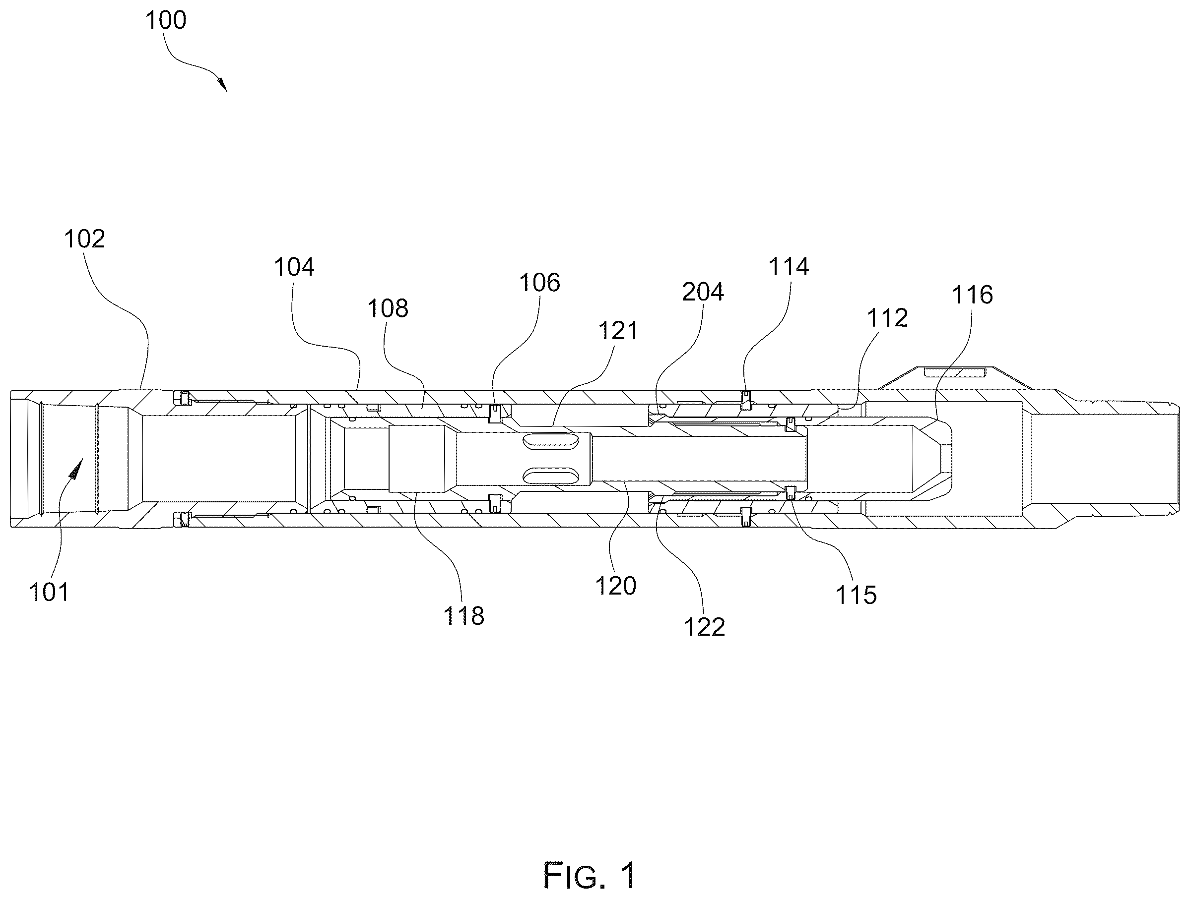 Patent US12345124 — Multiple stage cementing tool and method of use — Figure 1