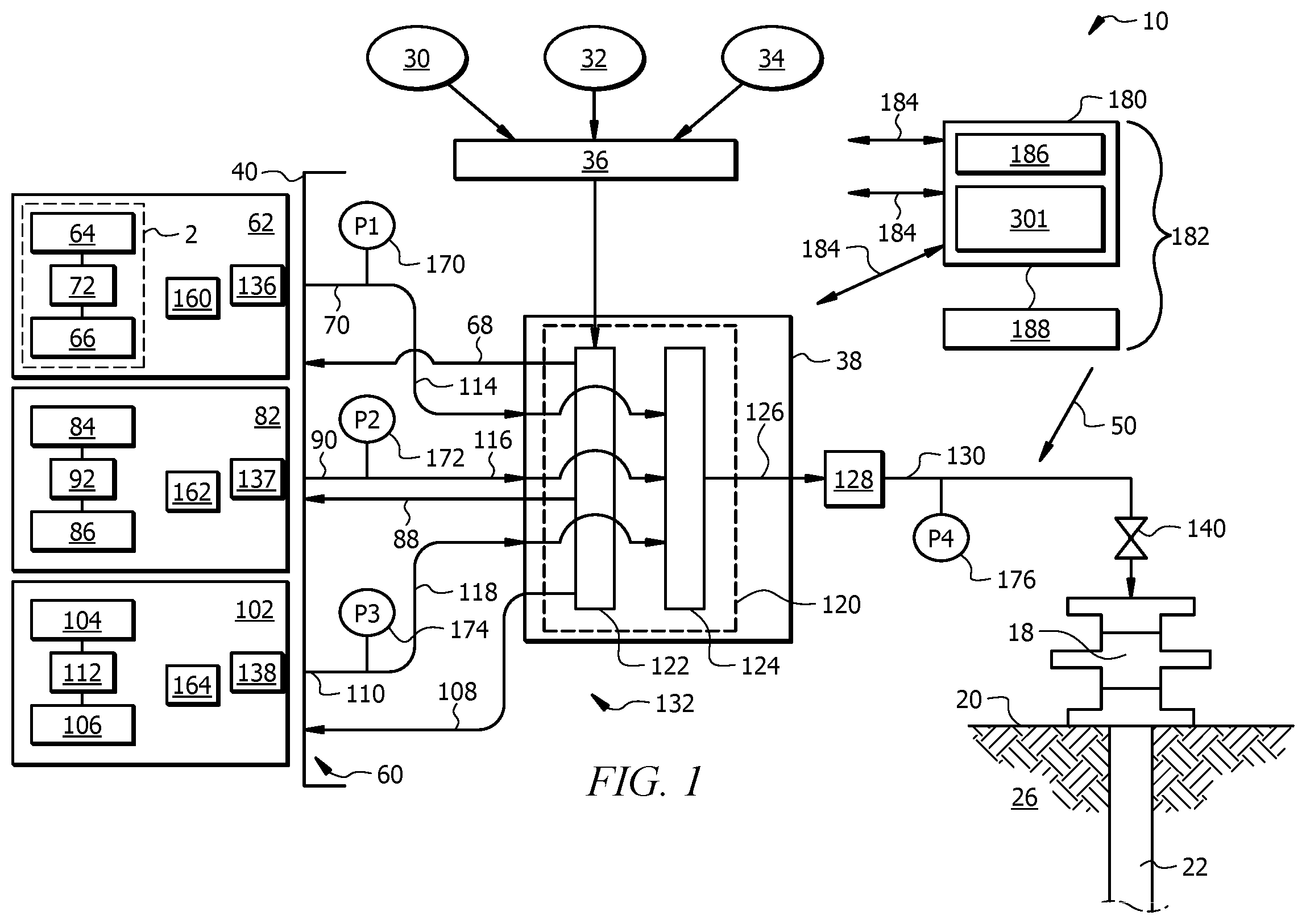 Patent US12345146 — Methods for conducting a pressure test to minimize over pressurization for a fluid distribution system — Figure 1