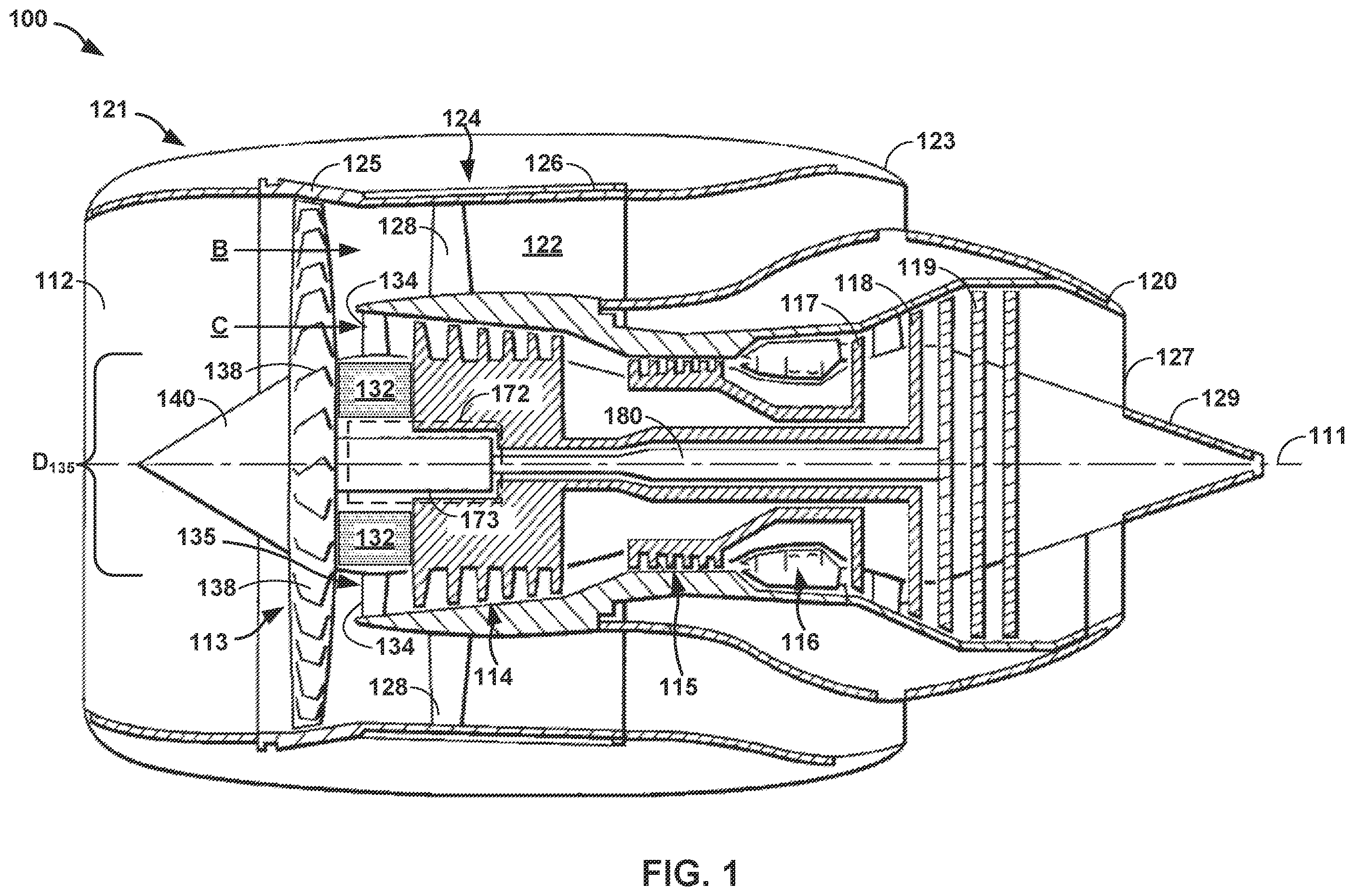 Patent US12345164 — Rotors positioned outside stators in embedded generators — Figure 1