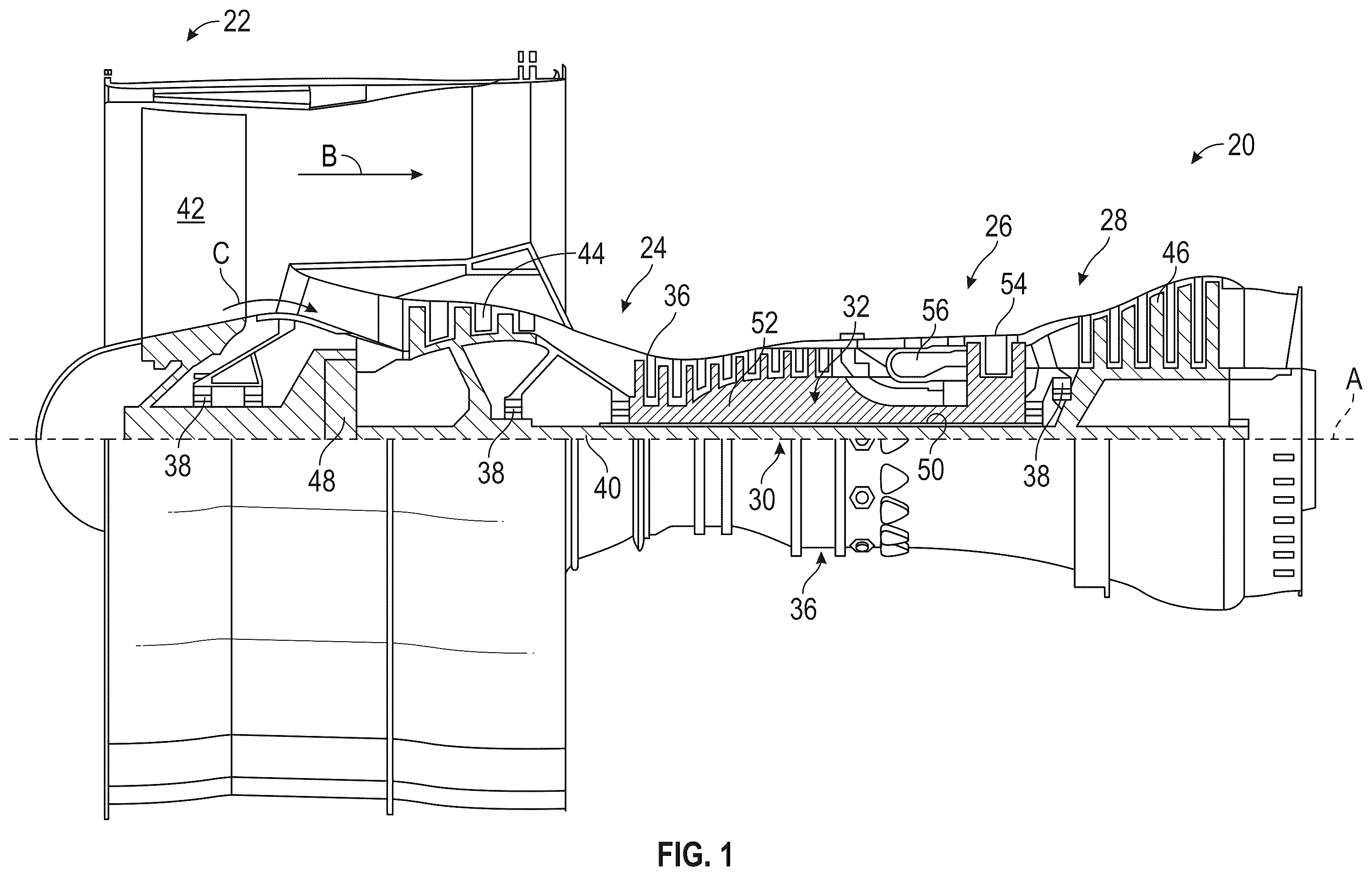 Patent US12345168 — Fitting for an instrument lead with a connector for a gas turbine engine — Figure 1