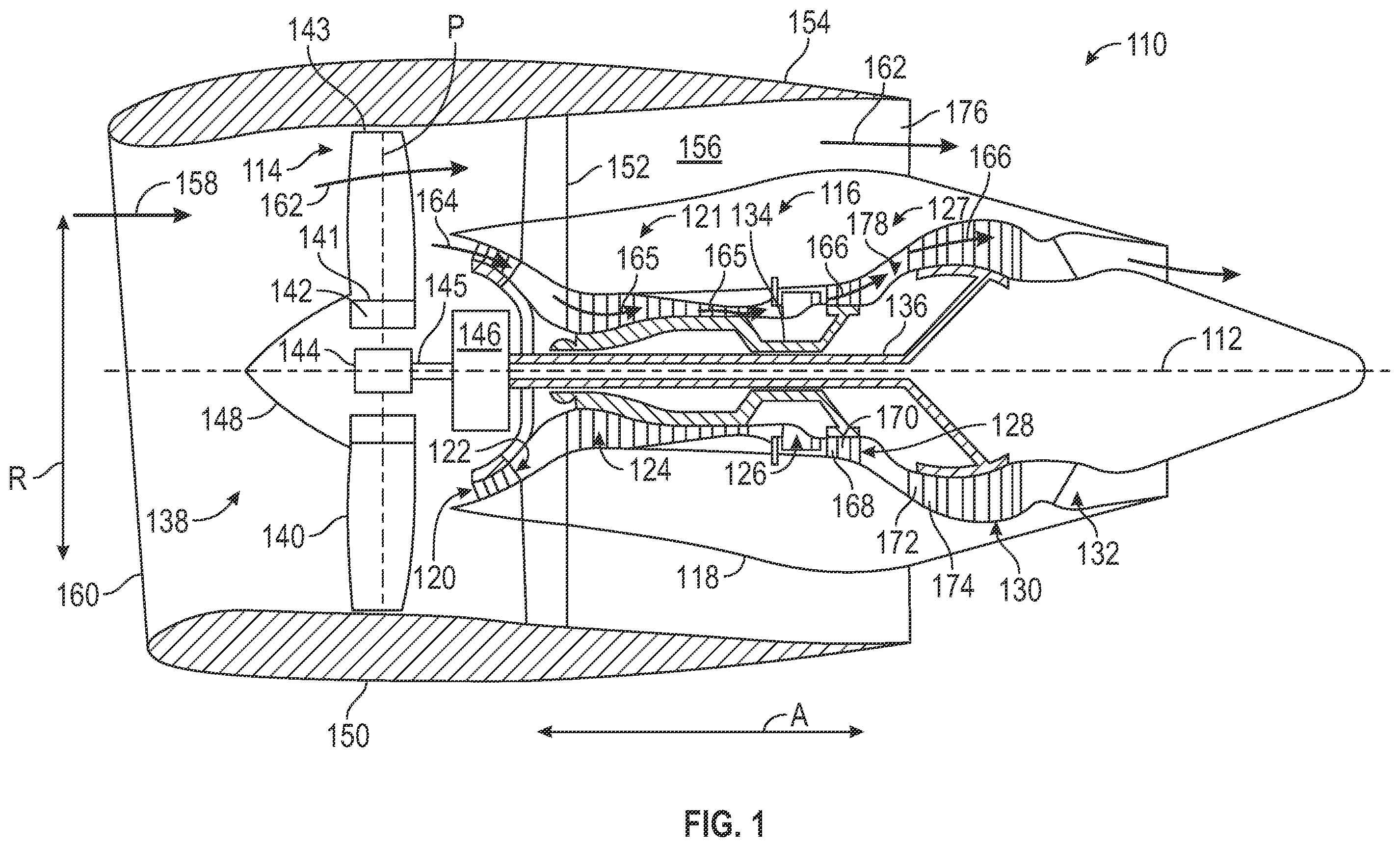 Patent US12345178 — Turbofan engine including a fan actuation system — Figure 1