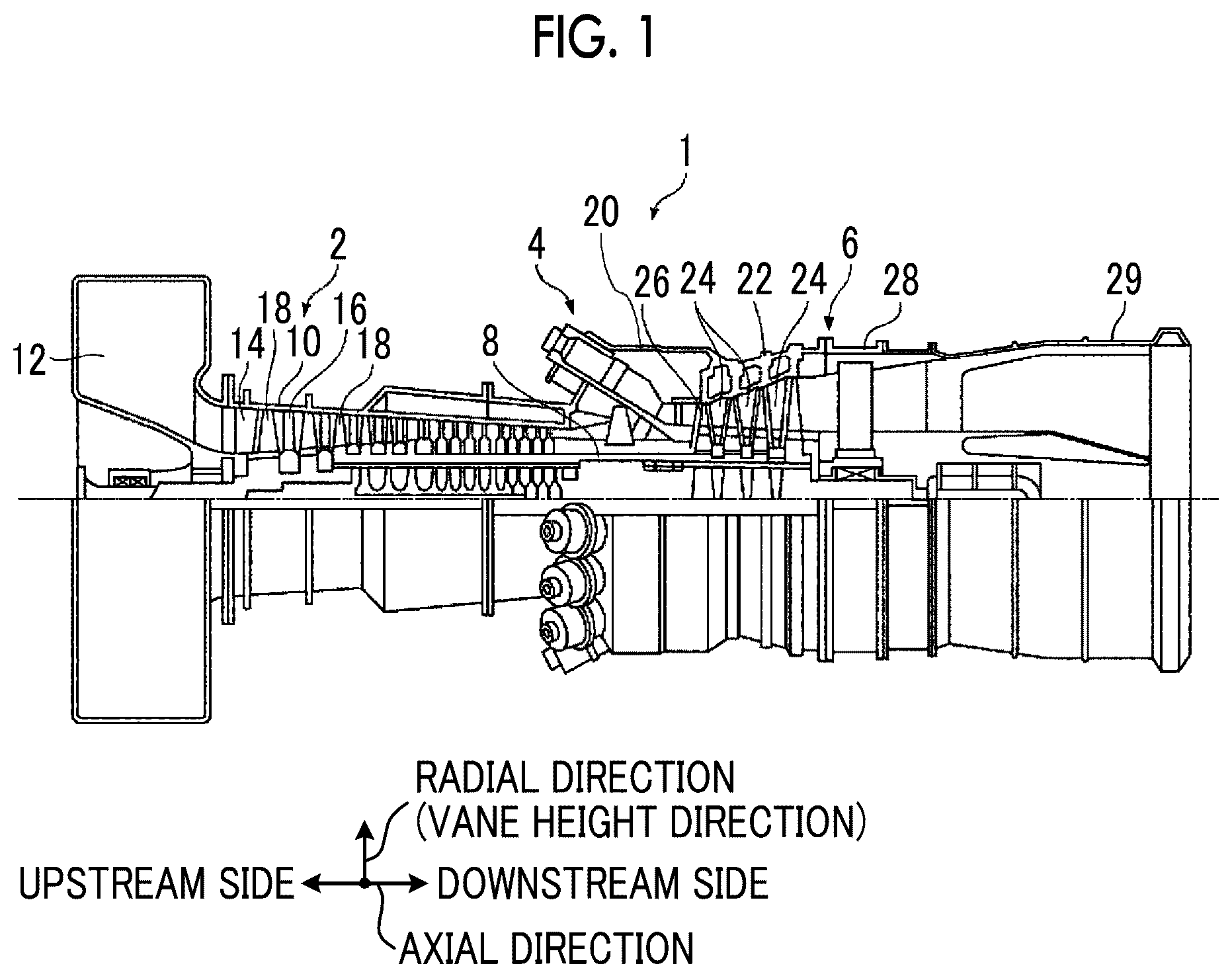 Patent US12345179 — Turbine stator vane and gas turbine — Figure 1