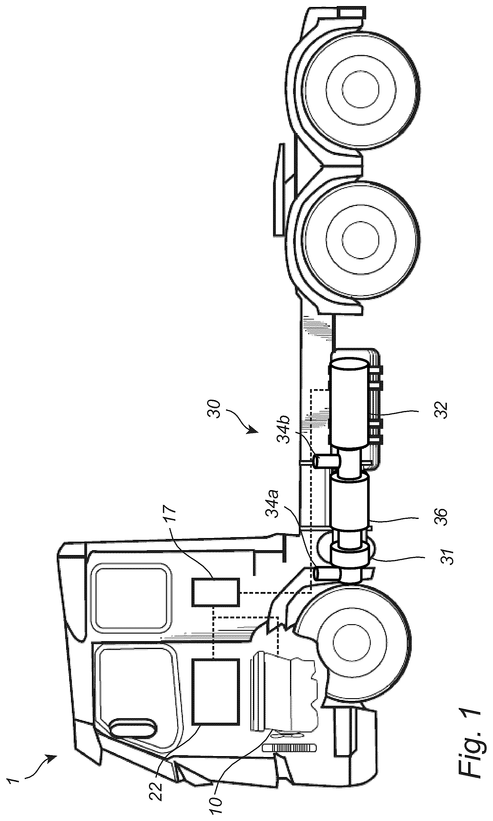Patent US12345192 — Method for controlling at least a part of an exhaust after treatment system of a vehicle — Figure 1