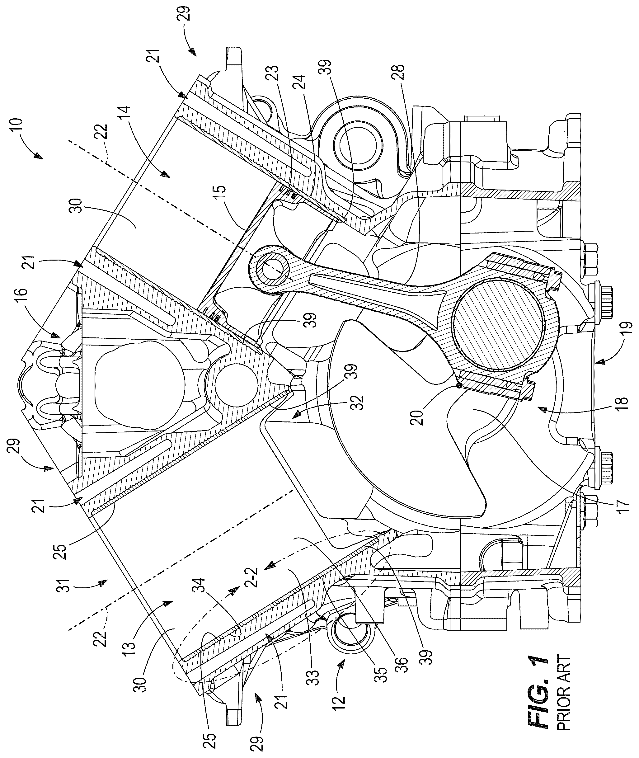 Patent US12345197 — Marine engines and methods of making marine engines having cylinder liners — Figure 1