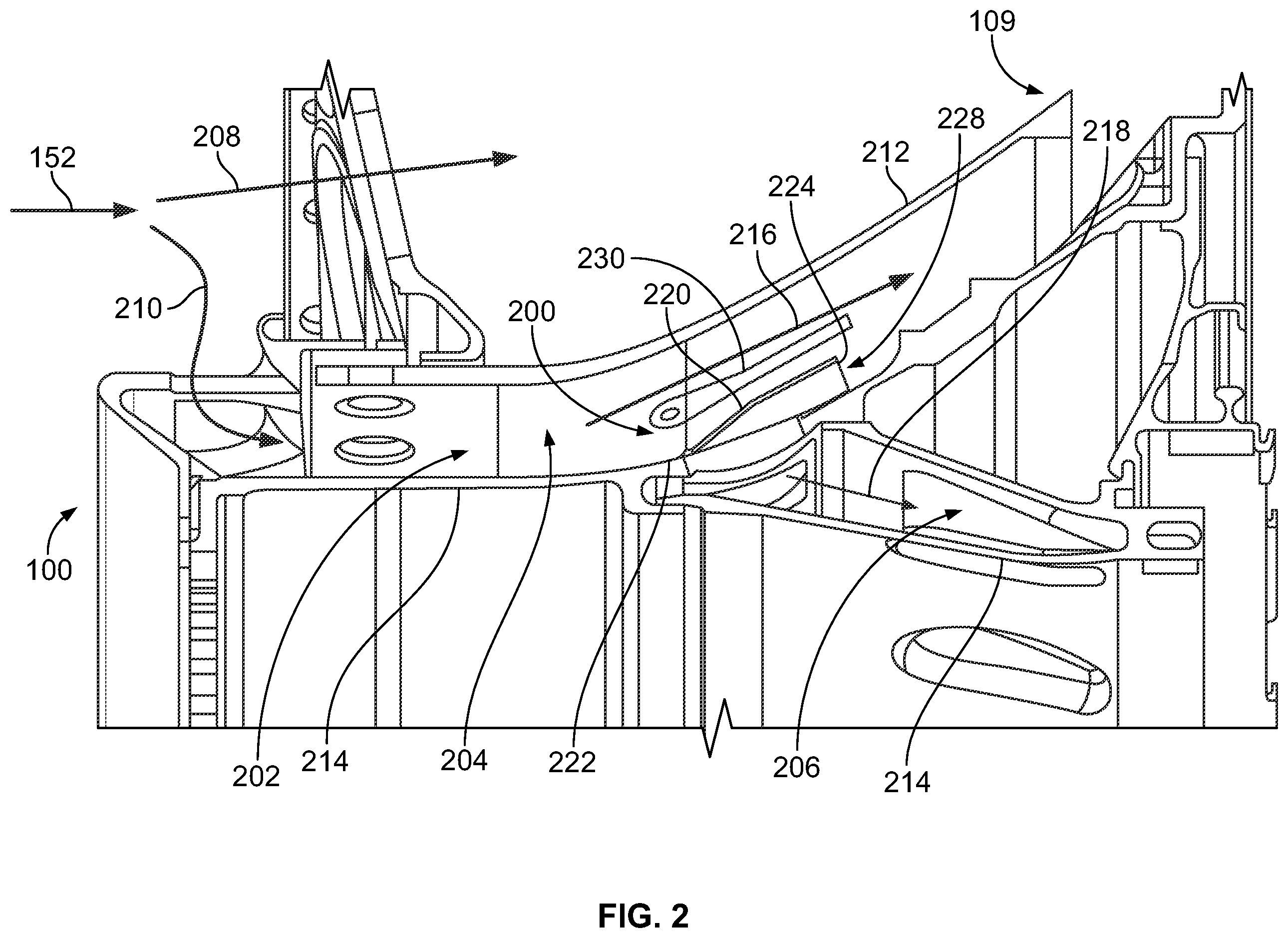 Patent US12345200 Figure 2 – Particle separators for turbomachines and method of operating the same